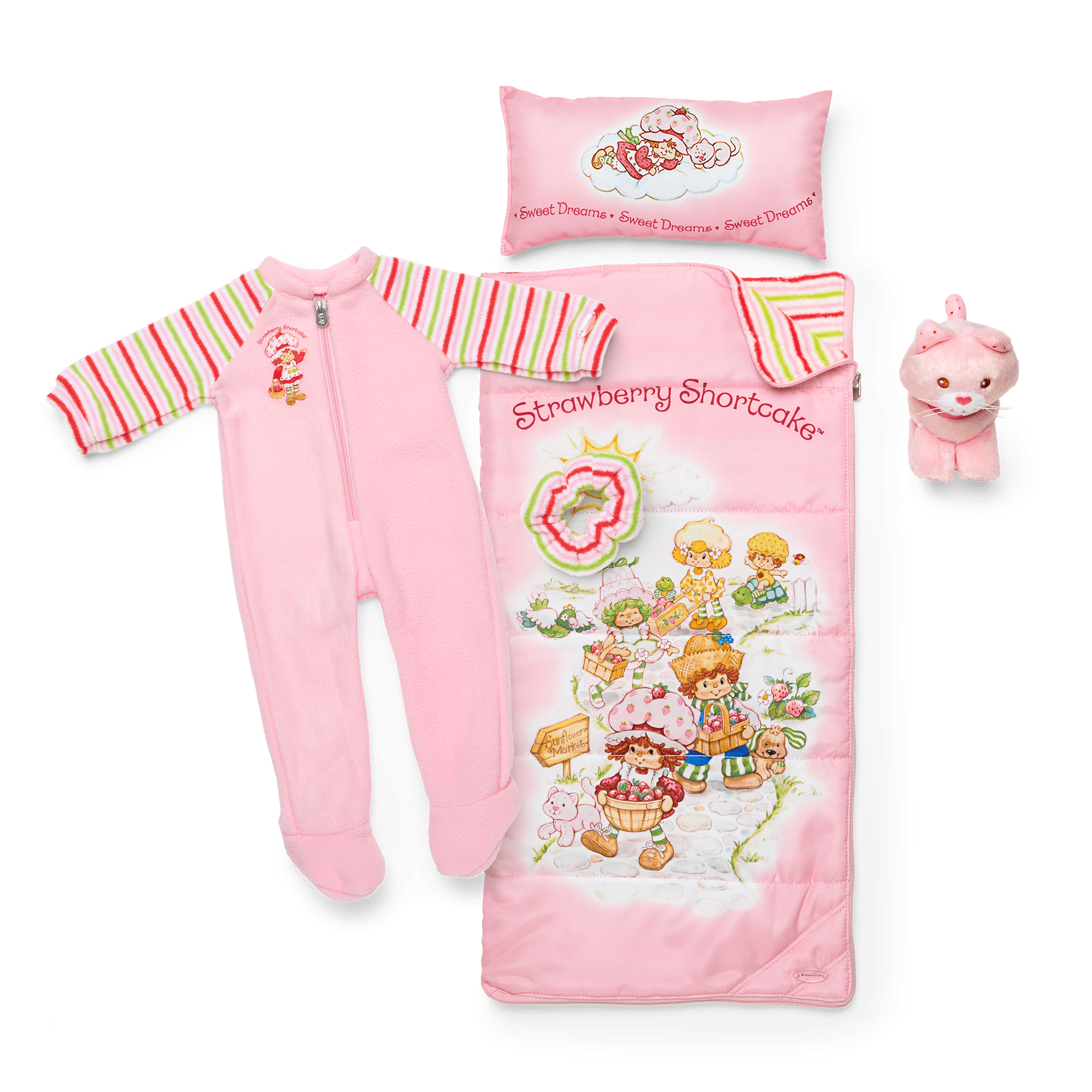 Strawberry Shortcake Doll Sleeping Bag & Pajamas Set | 18-inch Dolls