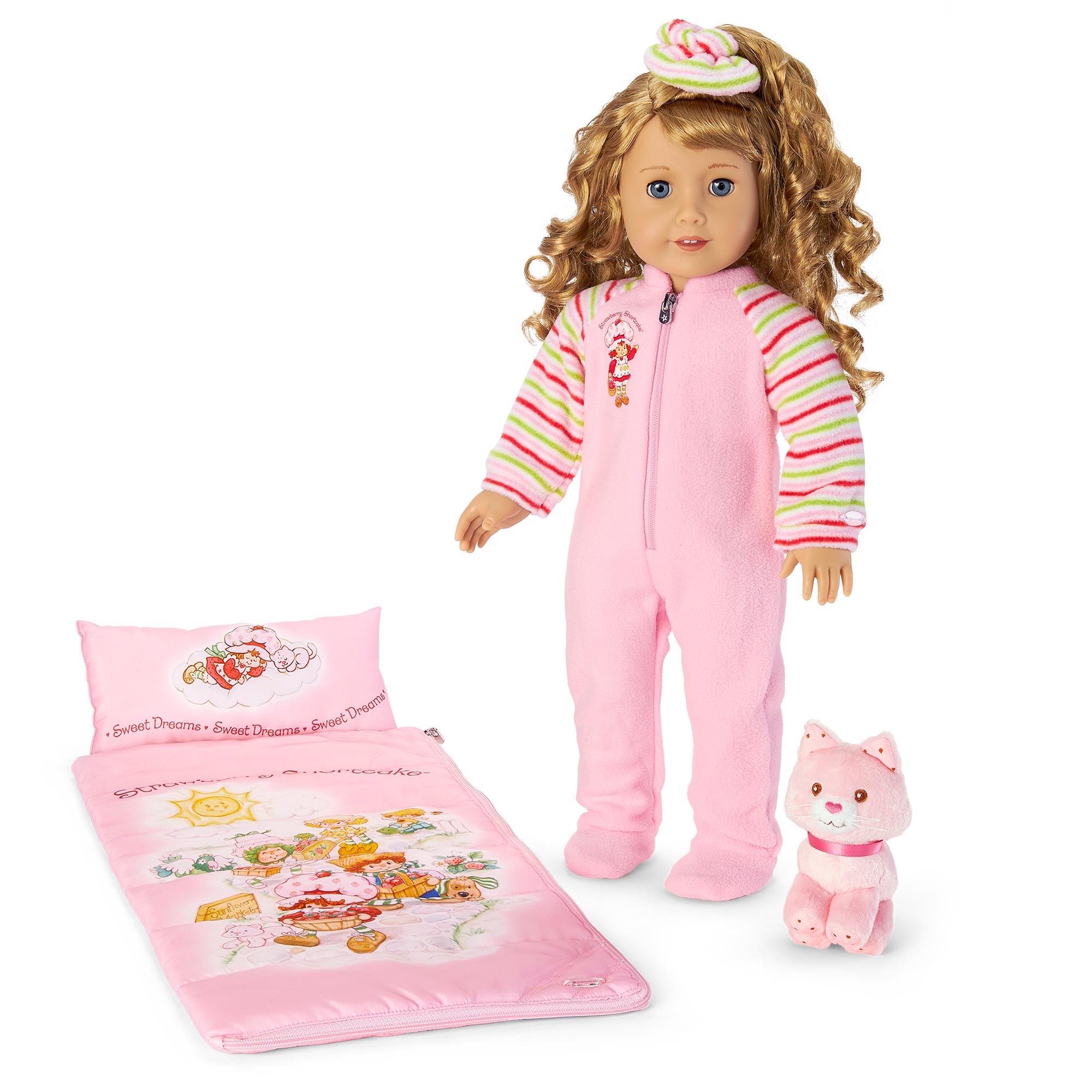 Strawberry Shortcake Doll Sleeping Bag & Pajamas Set | 18-inch Dolls