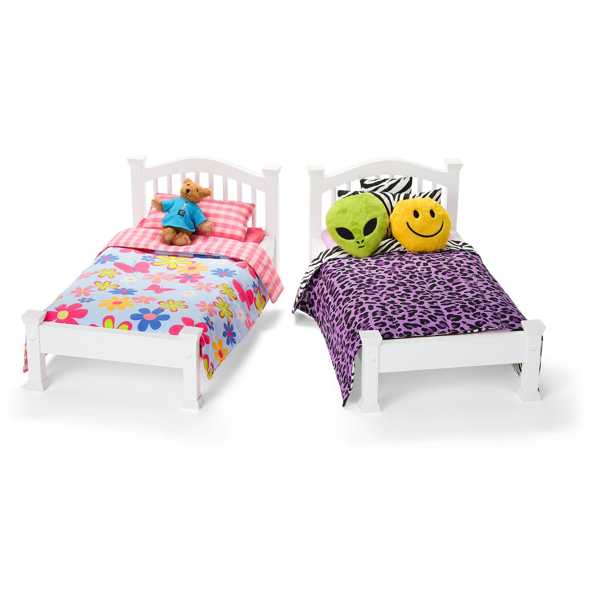 Twin Doll Beds with Floral & Animal-Print Bedding | Isabel & Nicki