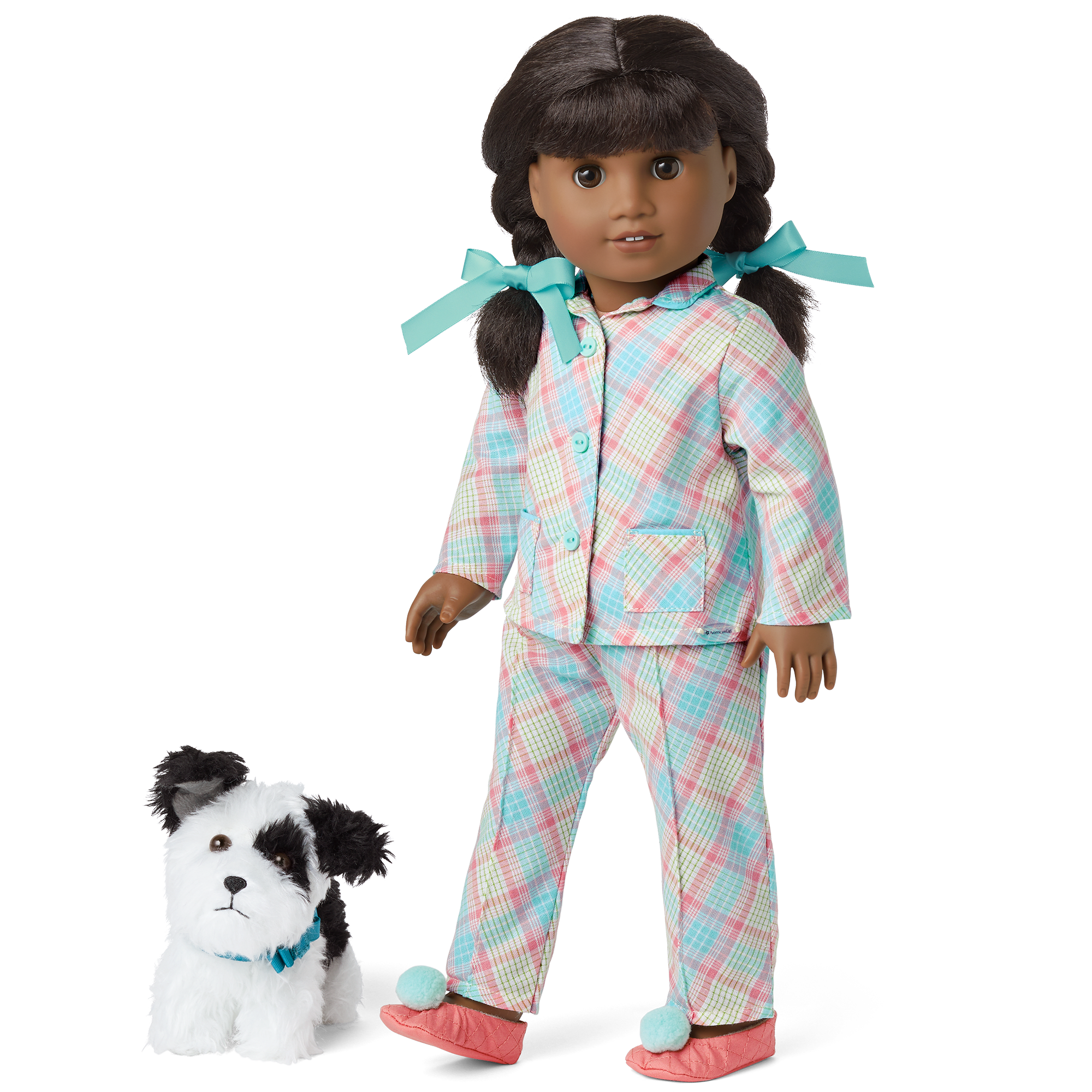 Plaid Pajamas & Dog Set for 18-inch Dolls | Melody’s™