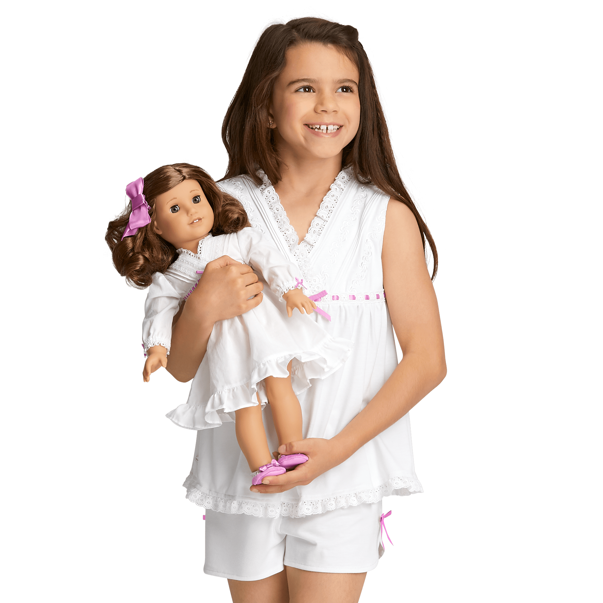 Girls' Victorian Pajama Set with Lace & Satin Trim | Rebecca's™