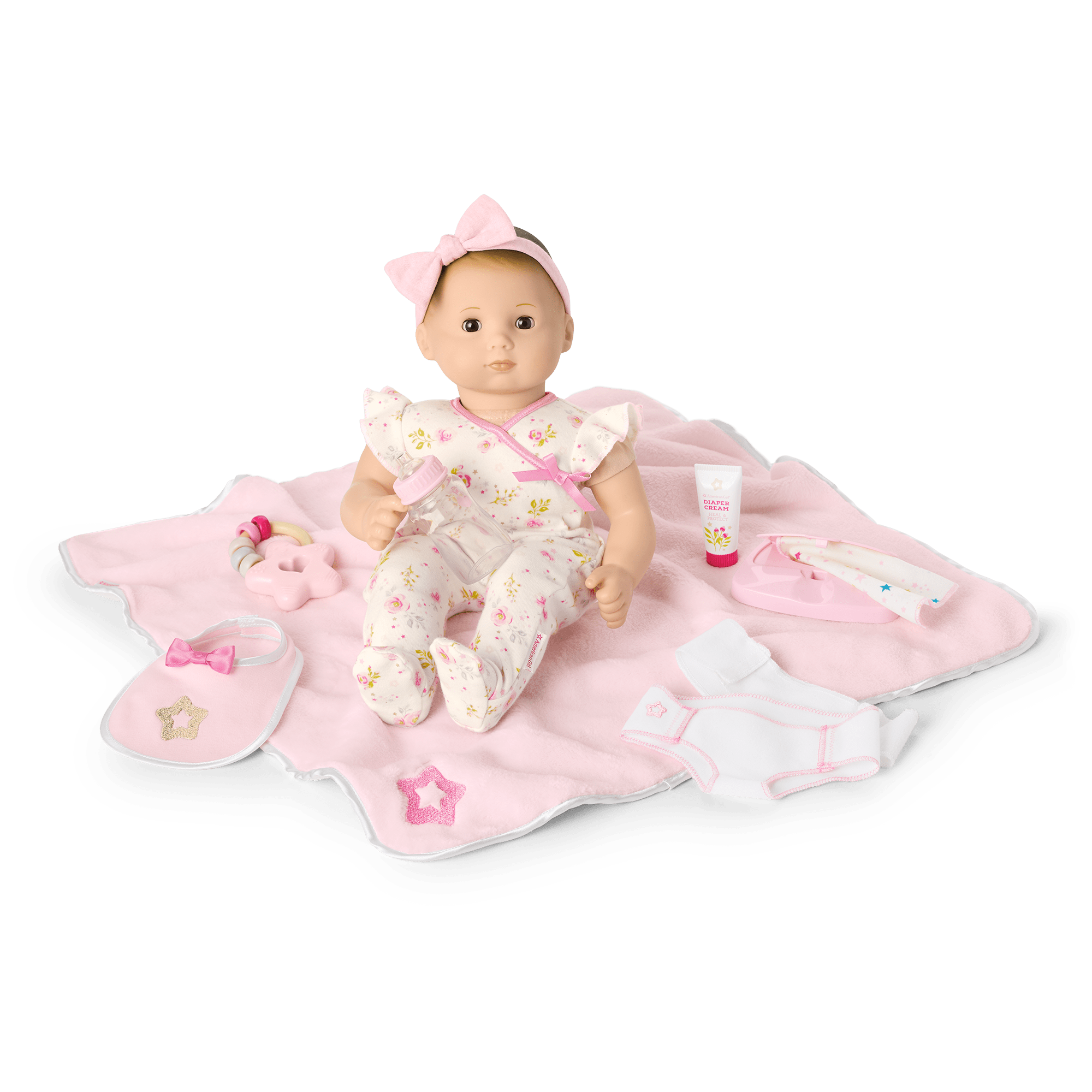 Bitty Baby Doll Care & Play Set with Brown Hair | American Girl