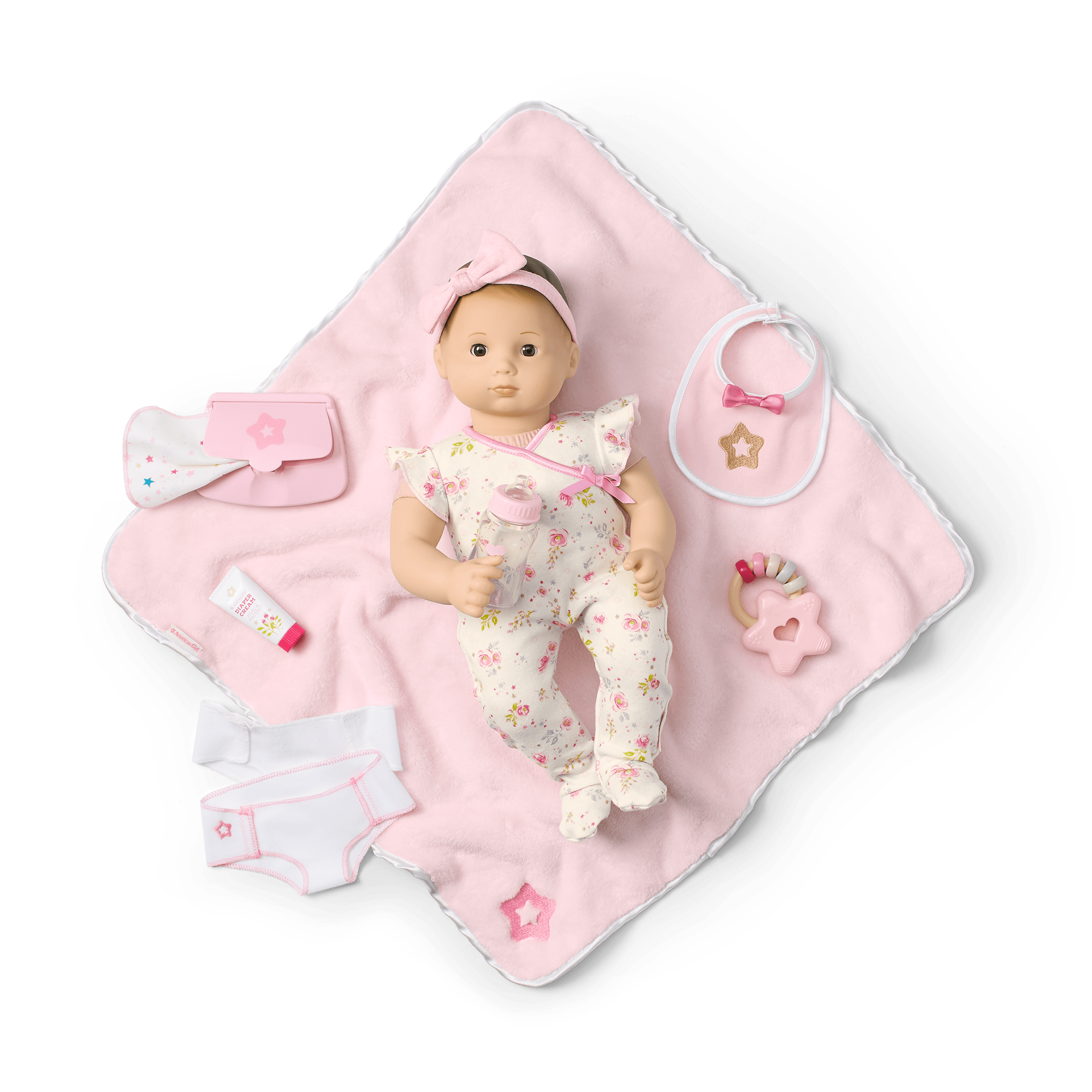 Bitty Baby Doll Care & Play Set with Brown Hair | American Girl