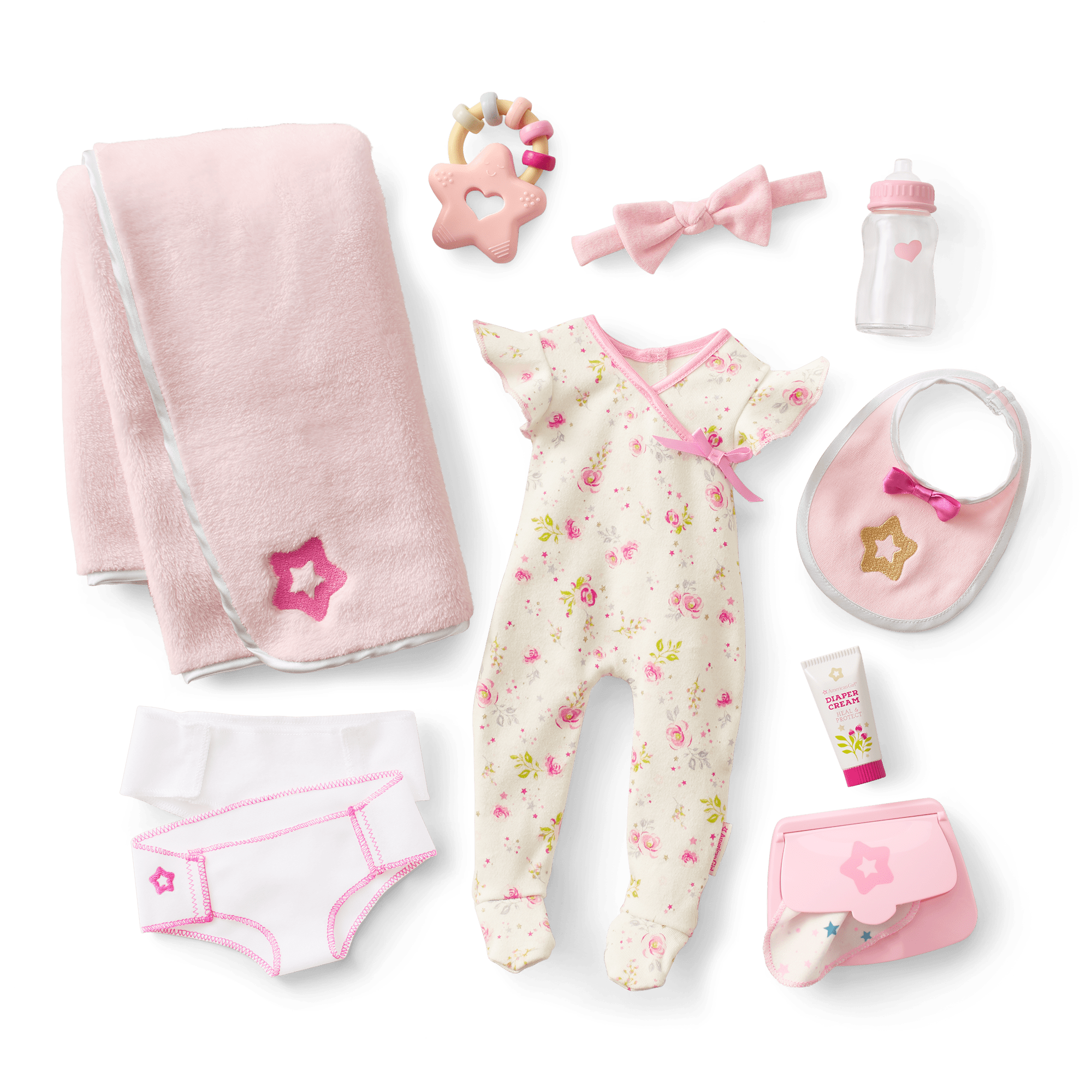 Bitty Baby Doll Care & Play Set with Brown Hair | American Girl