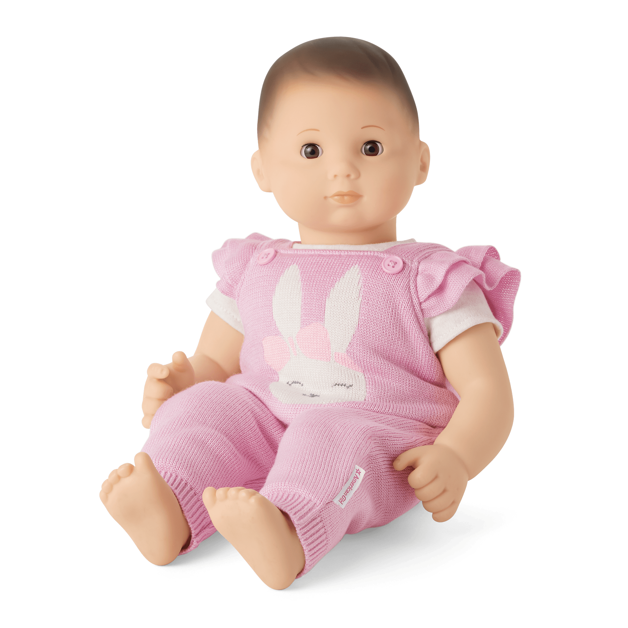 Pink Bunny Overalls Set for Baby Dolls | Bitty Baby