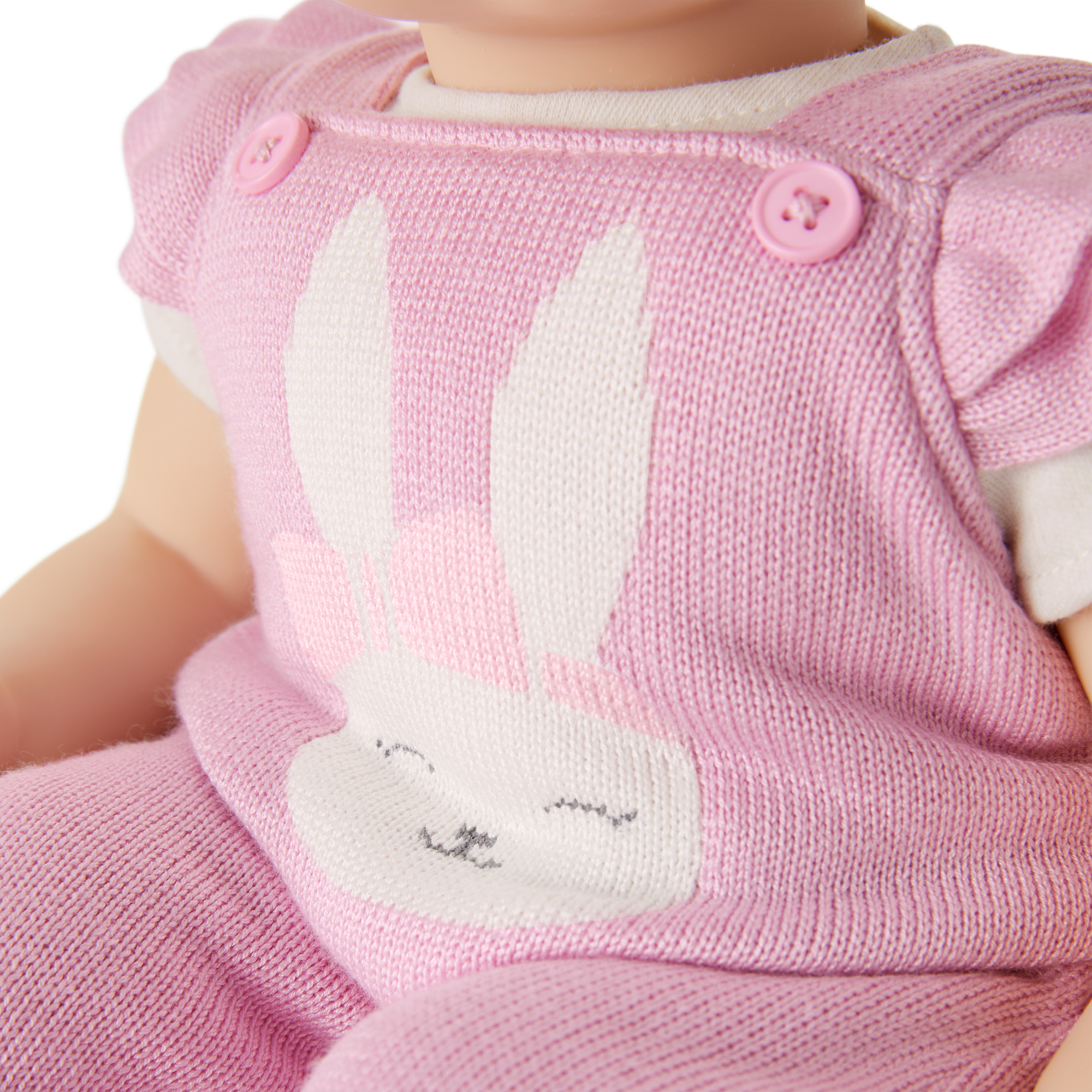 Pink Bunny Overalls Set for Baby Dolls | Bitty Baby