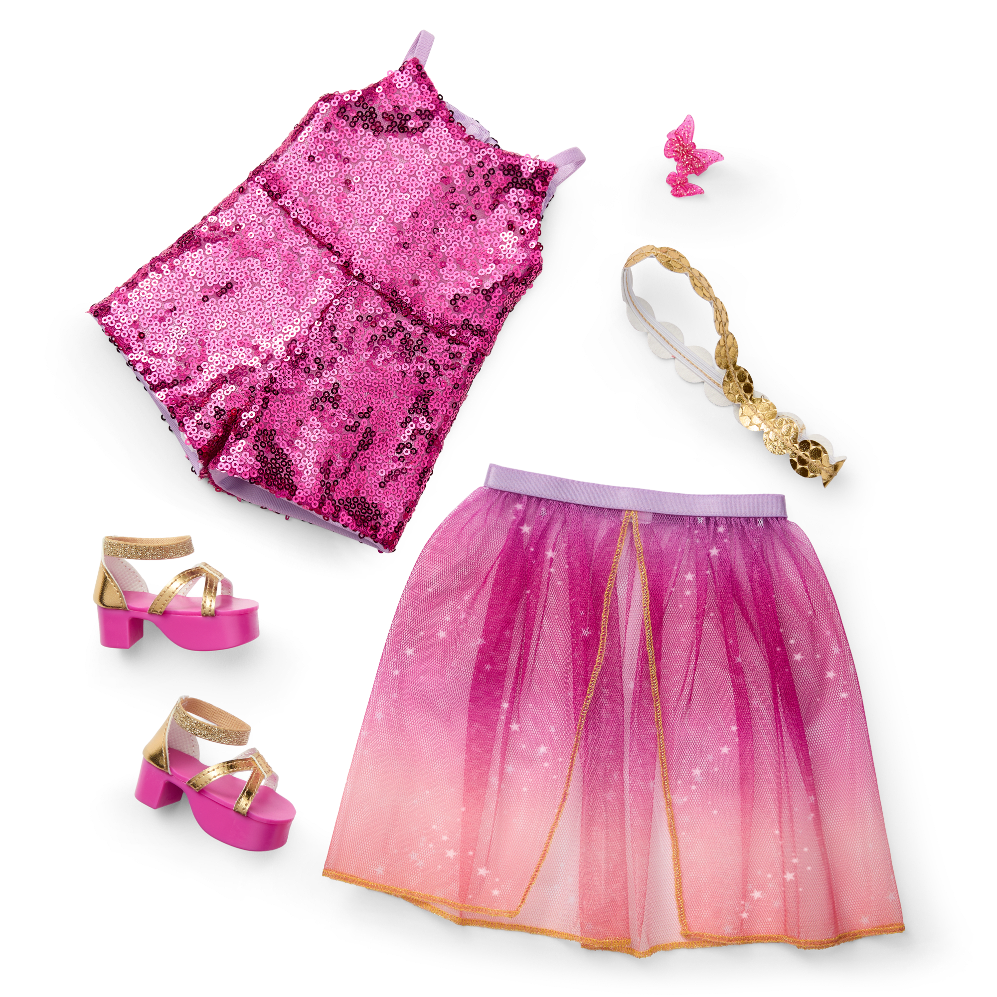 Reversible Doll Outfit & Accessory Set with Teddy Bear Backpack | Style Flips