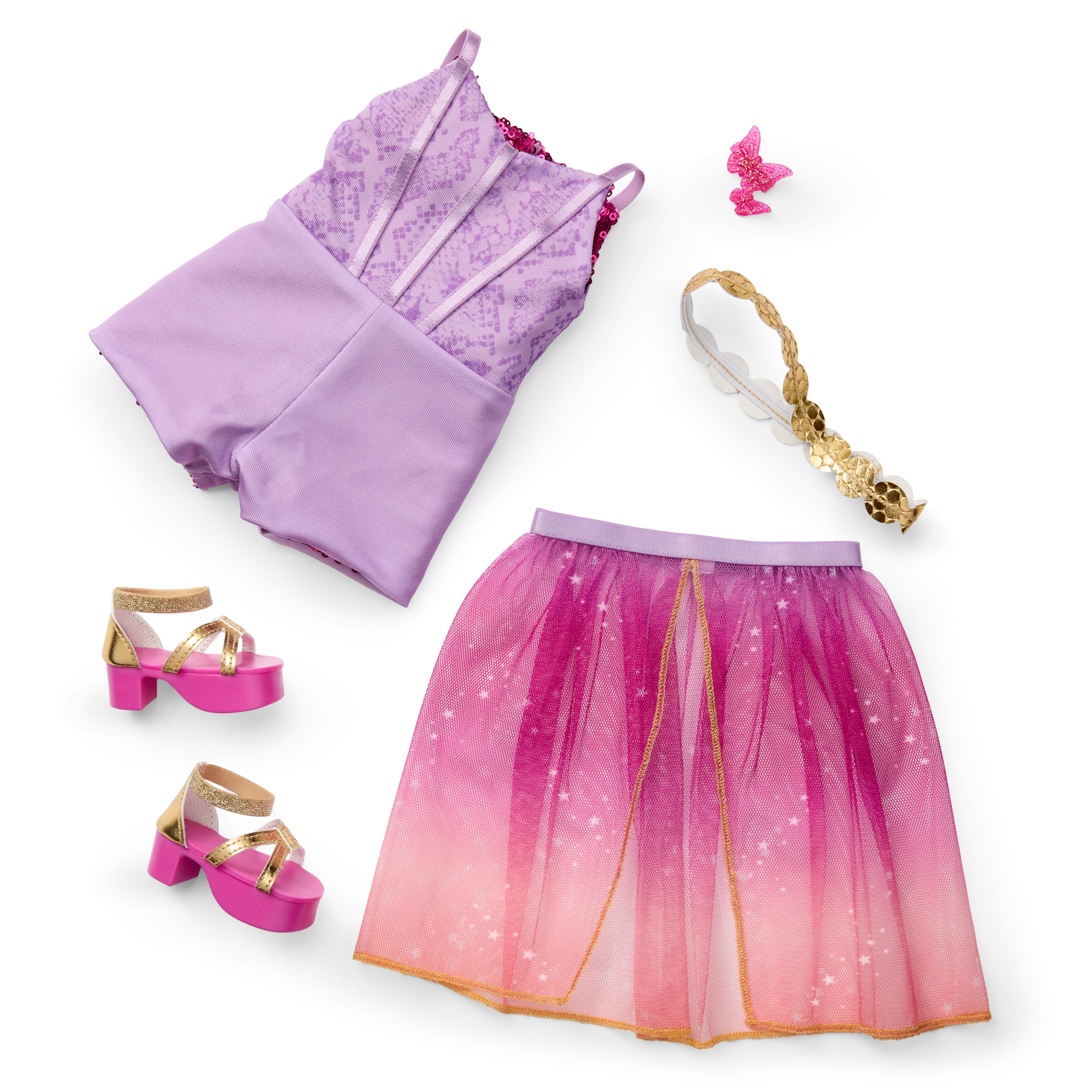 Reversible Doll Outfit & Accessory Set with Teddy Bear Backpack | Style Flips