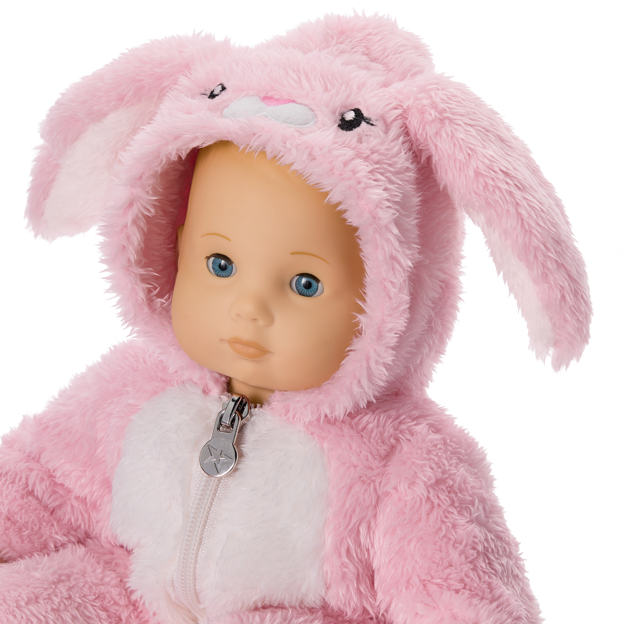 Pink Bunny Jumpsuit for Bitty Baby Dolls | Plush Hood & Tail
