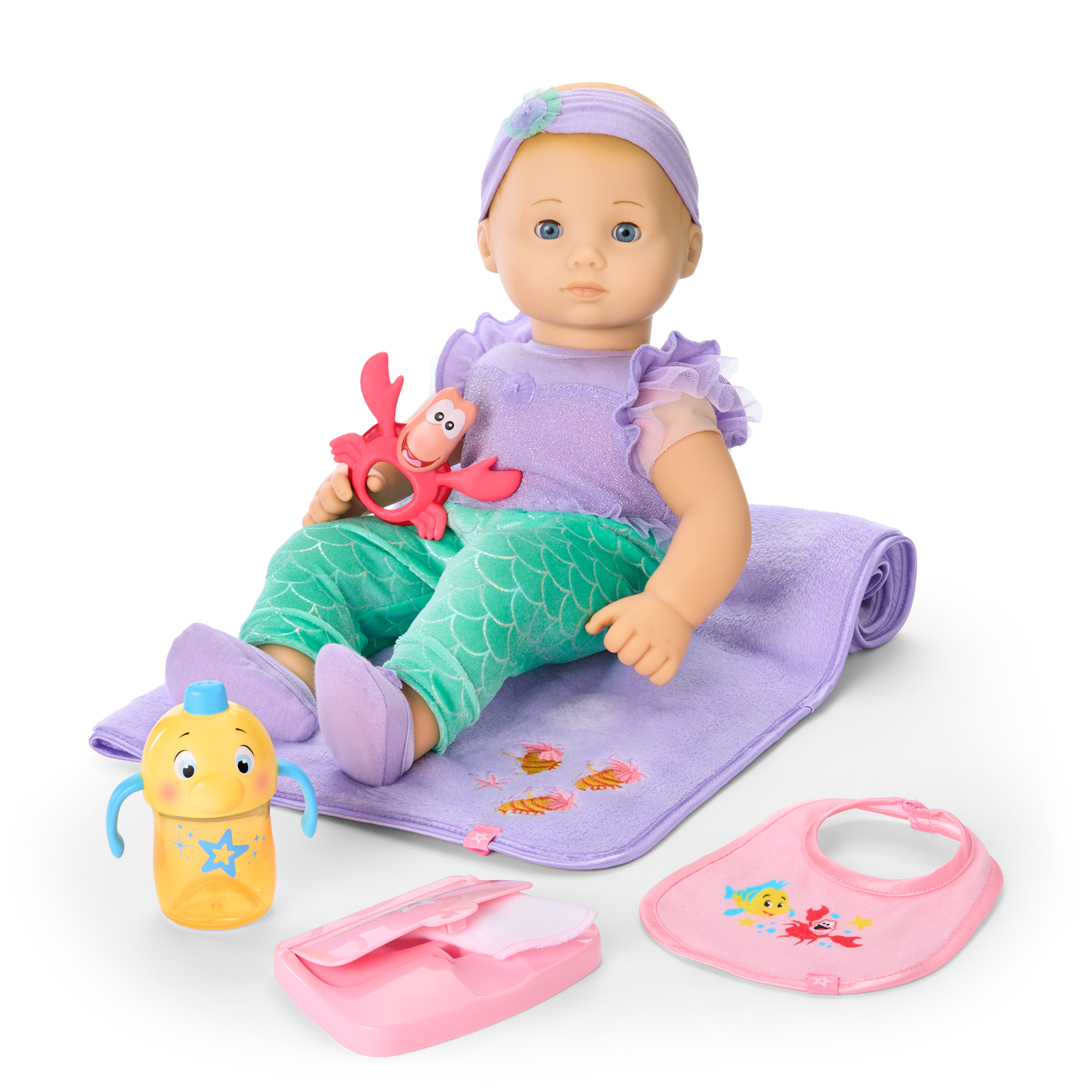 Disney Princess Ariel Baby Doll Set with 10-Piece Accessories | American Girl®