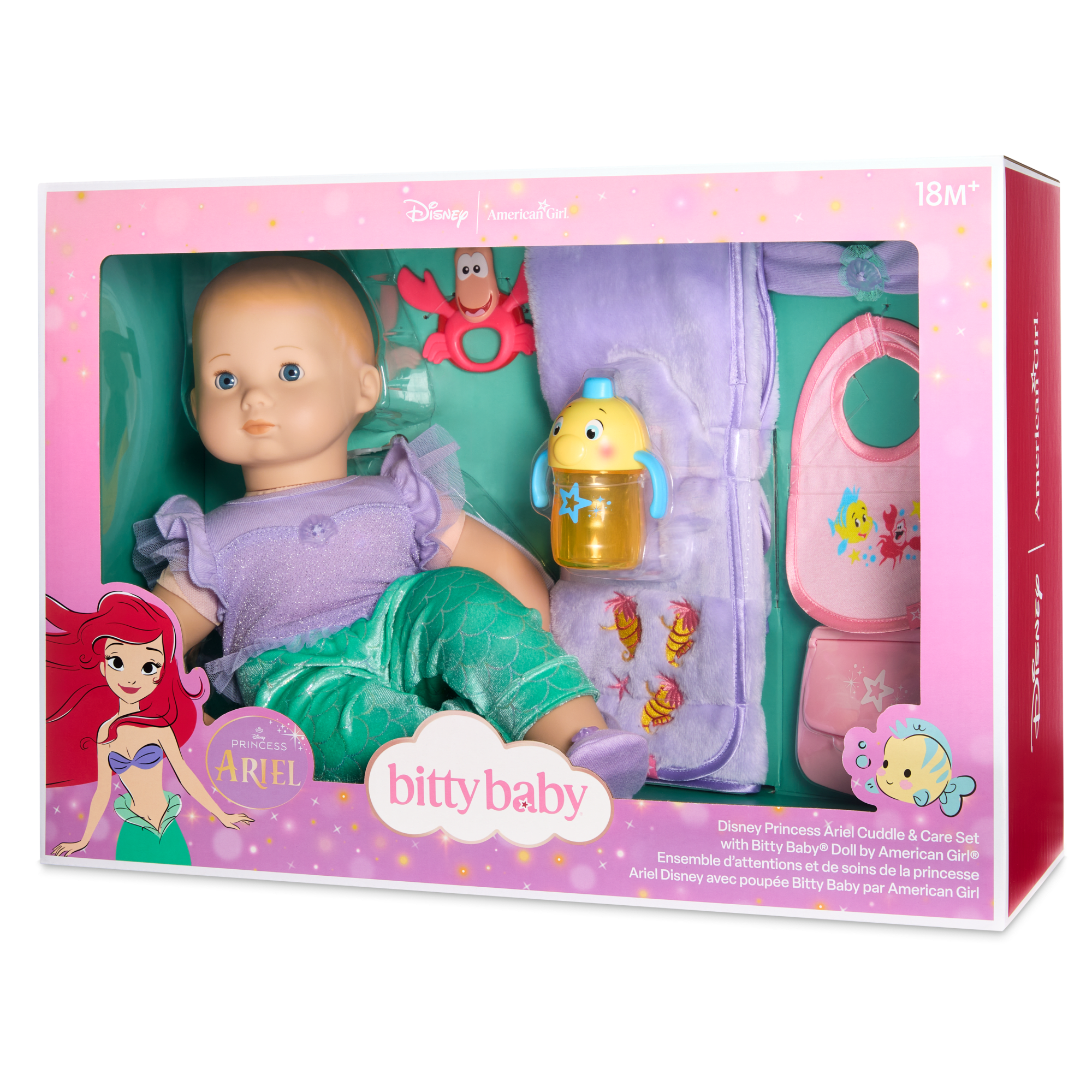 Disney Princess Ariel Baby Doll Set with 10-Piece Accessories | American Girl®