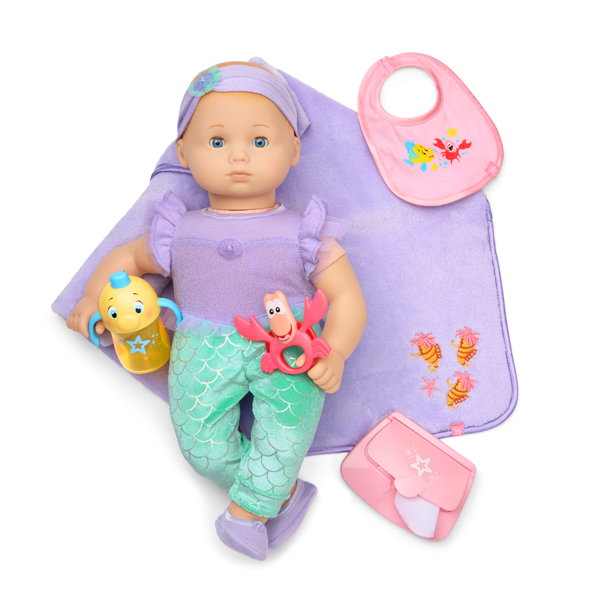 Disney Princess Ariel Baby Doll Set with 10-Piece Accessories | American Girl®