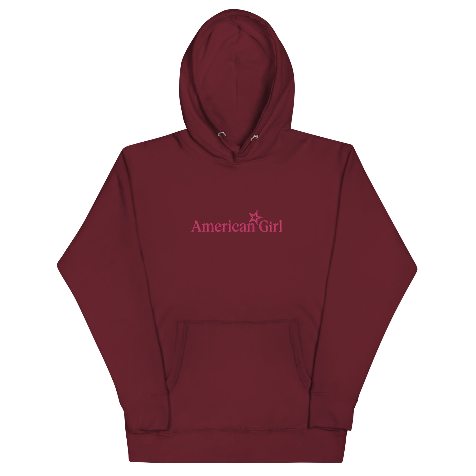 Burgundy Embroidered Hoodie for Adults | American Girl® Logo