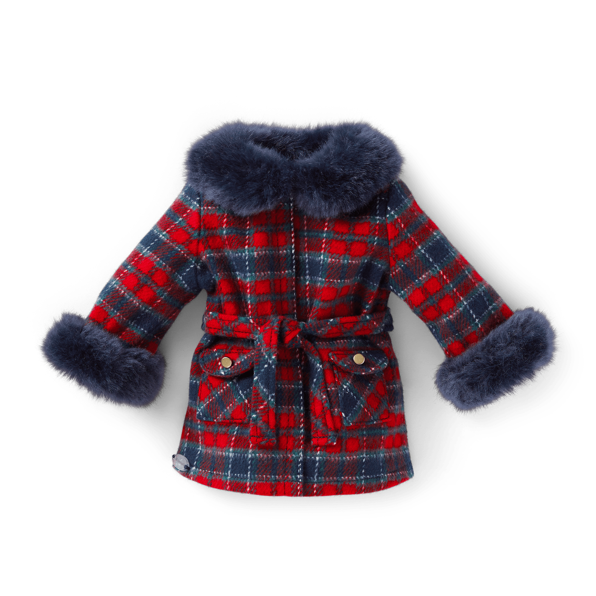 Plaid Doll Coat with Faux-Fur Trim for 18-inch Dolls | American Girl x Janie and Jack
