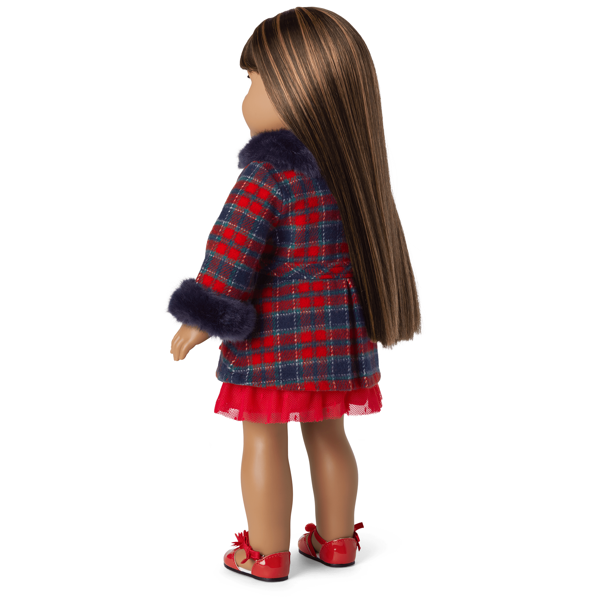 Plaid Doll Coat with Faux-Fur Trim for 18-inch Dolls | American Girl x Janie and Jack