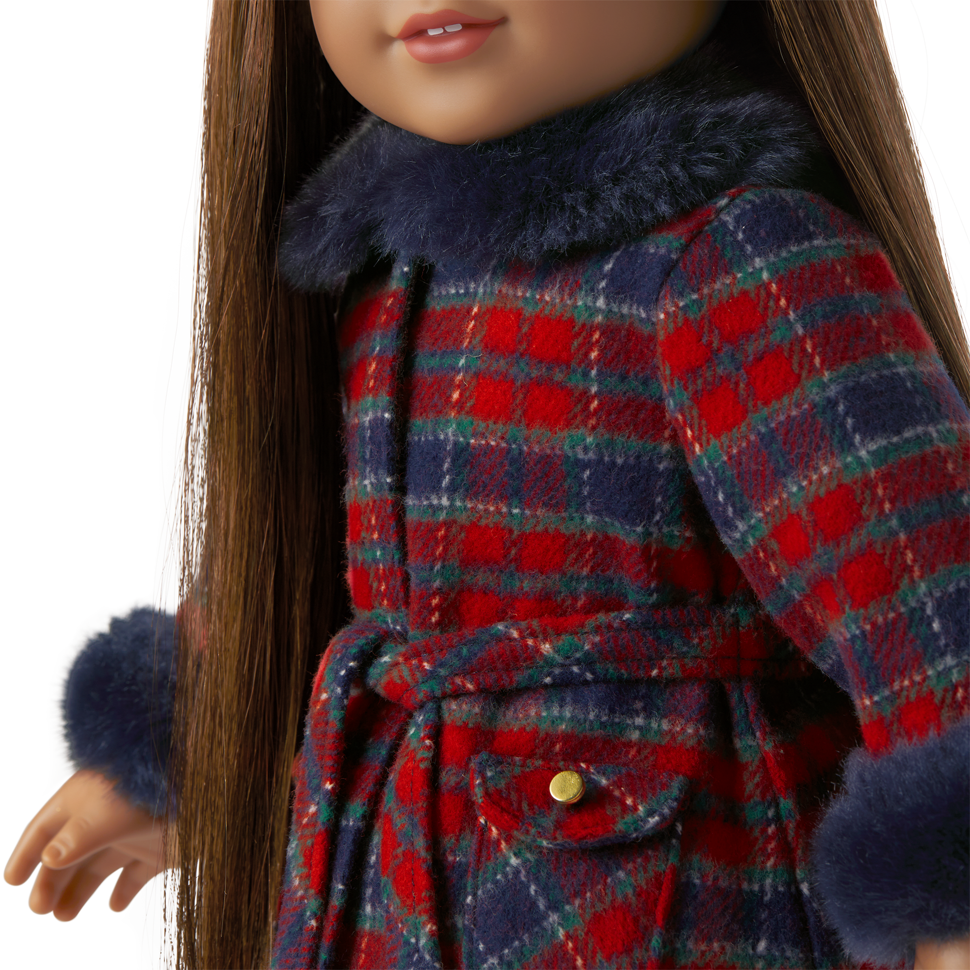 Plaid Doll Coat with Faux-Fur Trim for 18-inch Dolls | American Girl x Janie and Jack