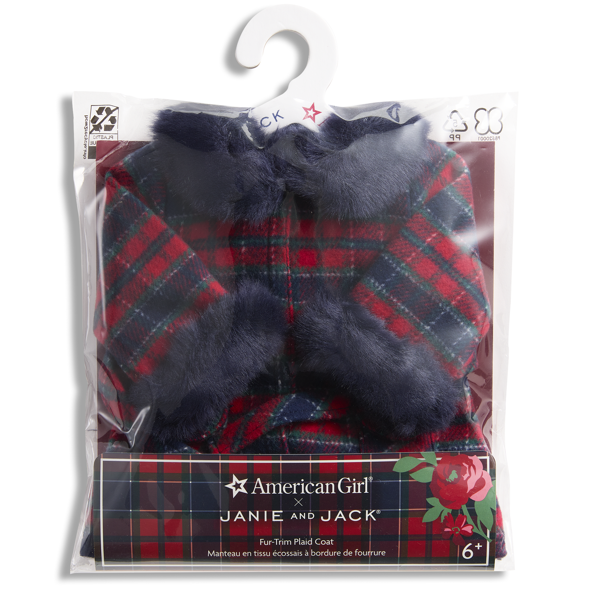 Plaid Doll Coat with Faux-Fur Trim for 18-inch Dolls | American Girl x Janie and Jack