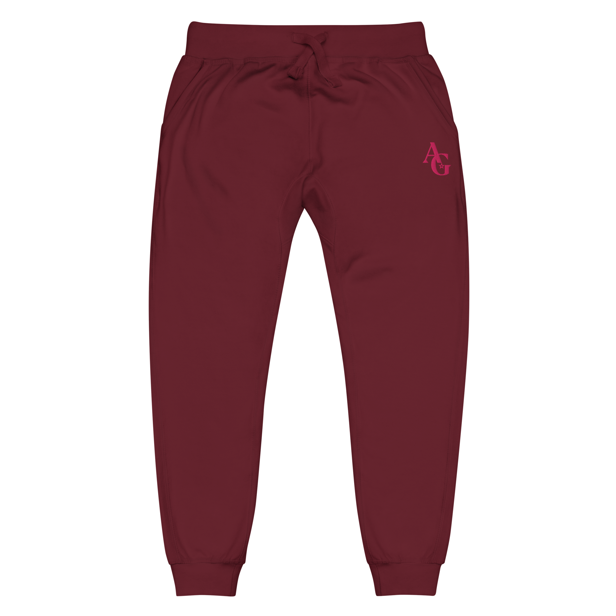 Burgundy Fleece Sweatpants for Adults with Embroidered Monogram | American Girl