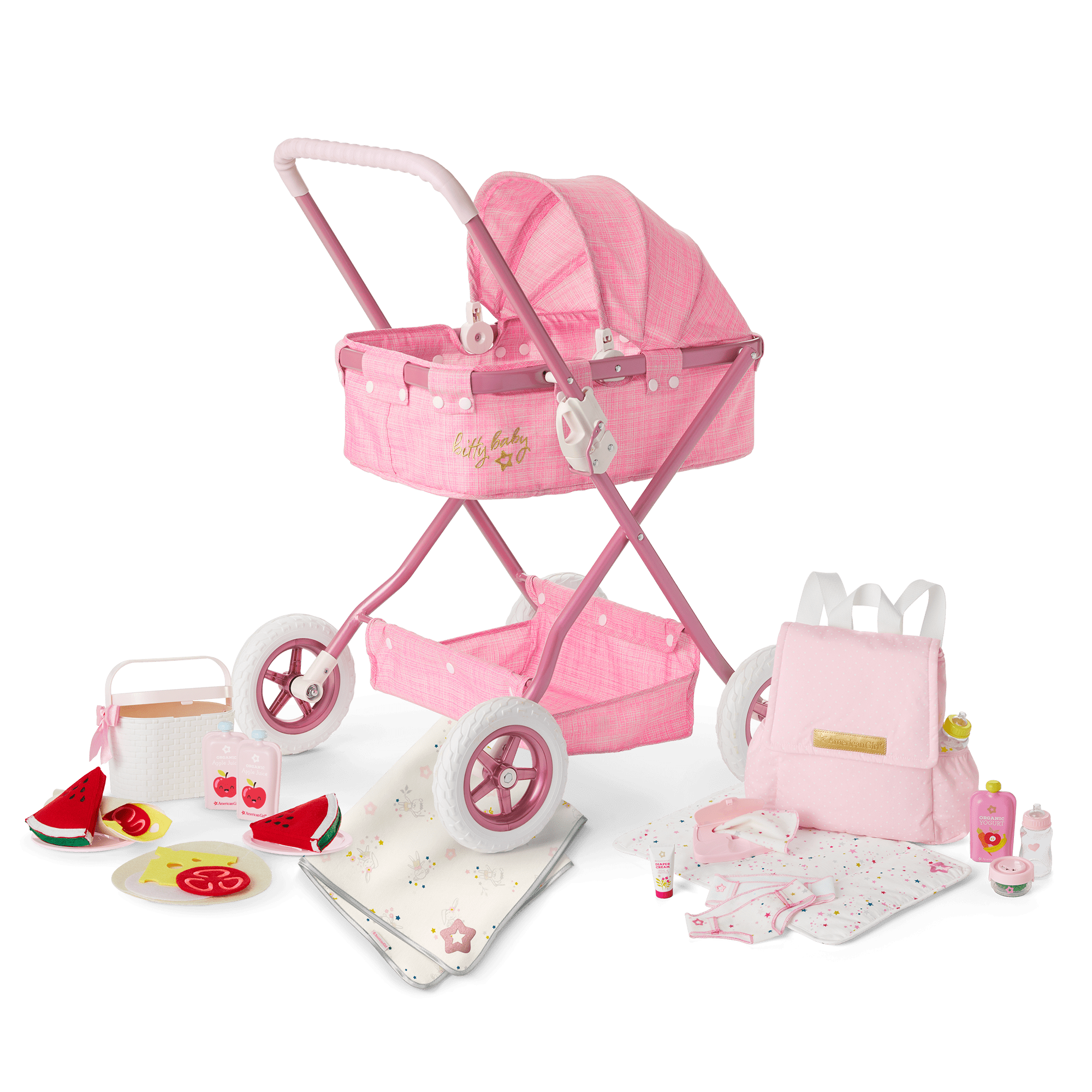 Bitty Baby Picnic Set with Stroller & Diaper Bag | Doll Accessories