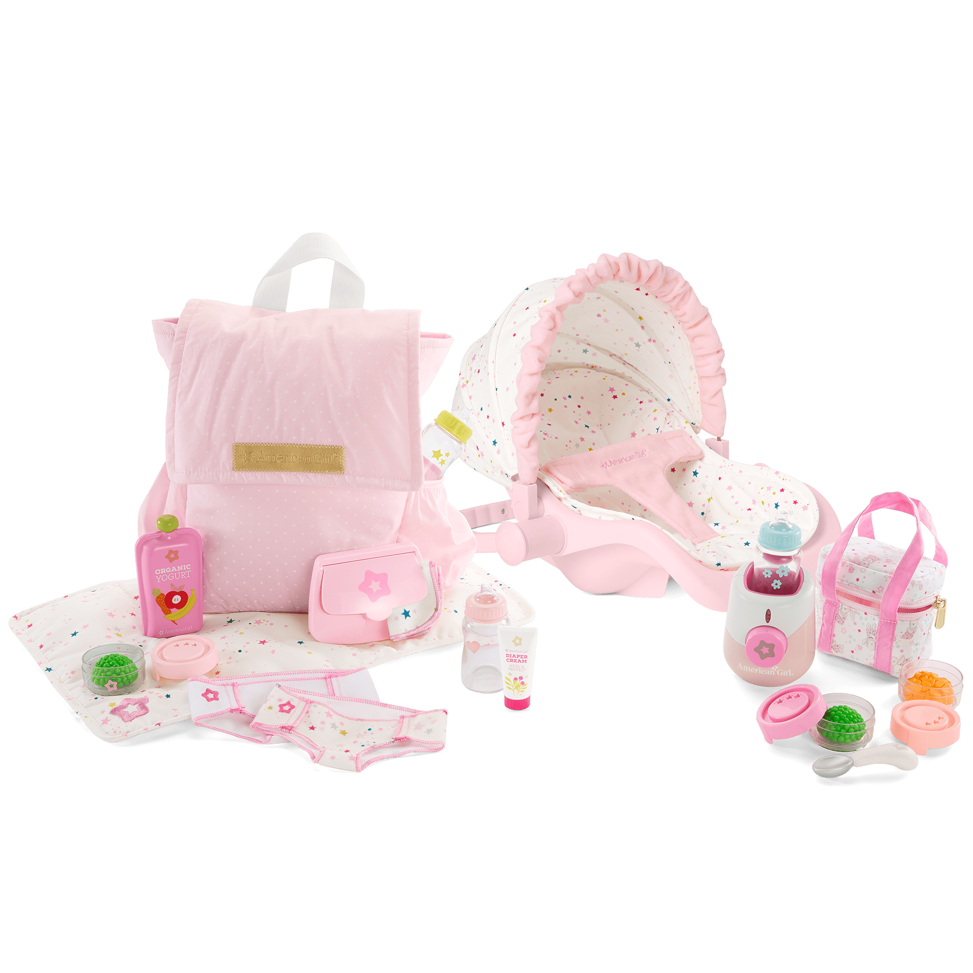 Bitty Baby On-The-Go Bundle with Diaper Bag & Travel Seat | Bitty Baby