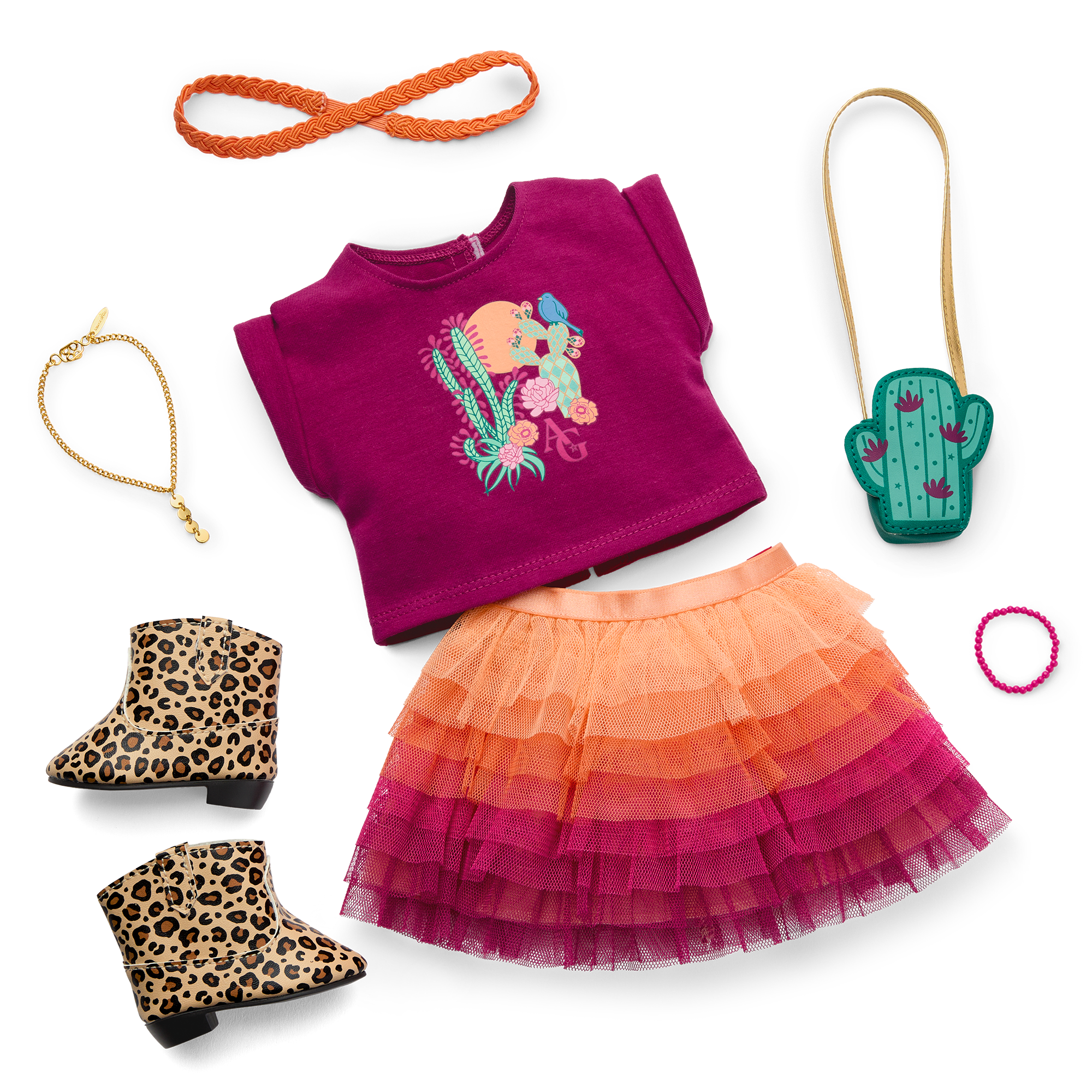 Southwest-Themed 18-inch Doll Outfit with Accessories & Shoes