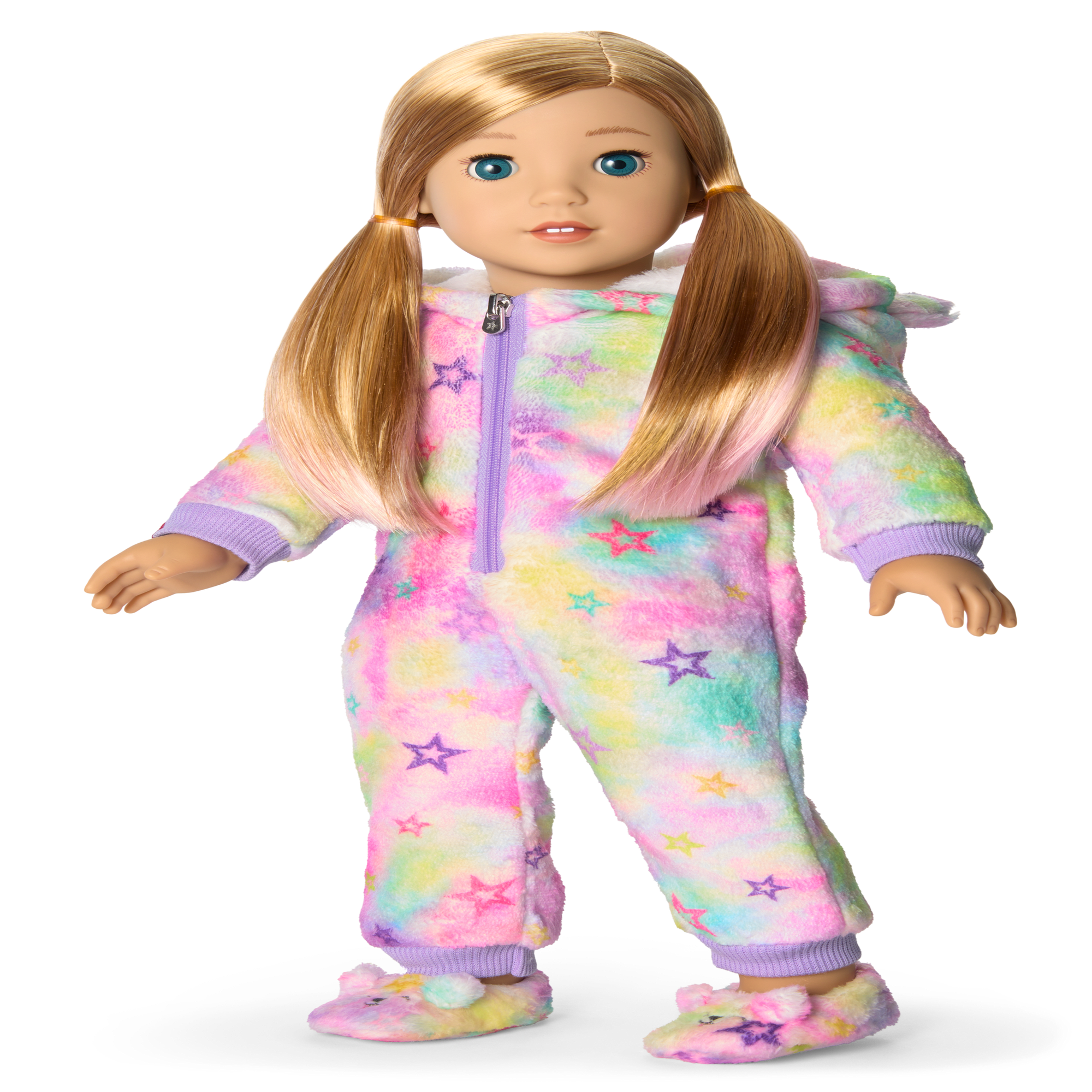 Rainbow Hooded Pajamas for 18-inch Dolls | Summer’s Stars & Snuggles