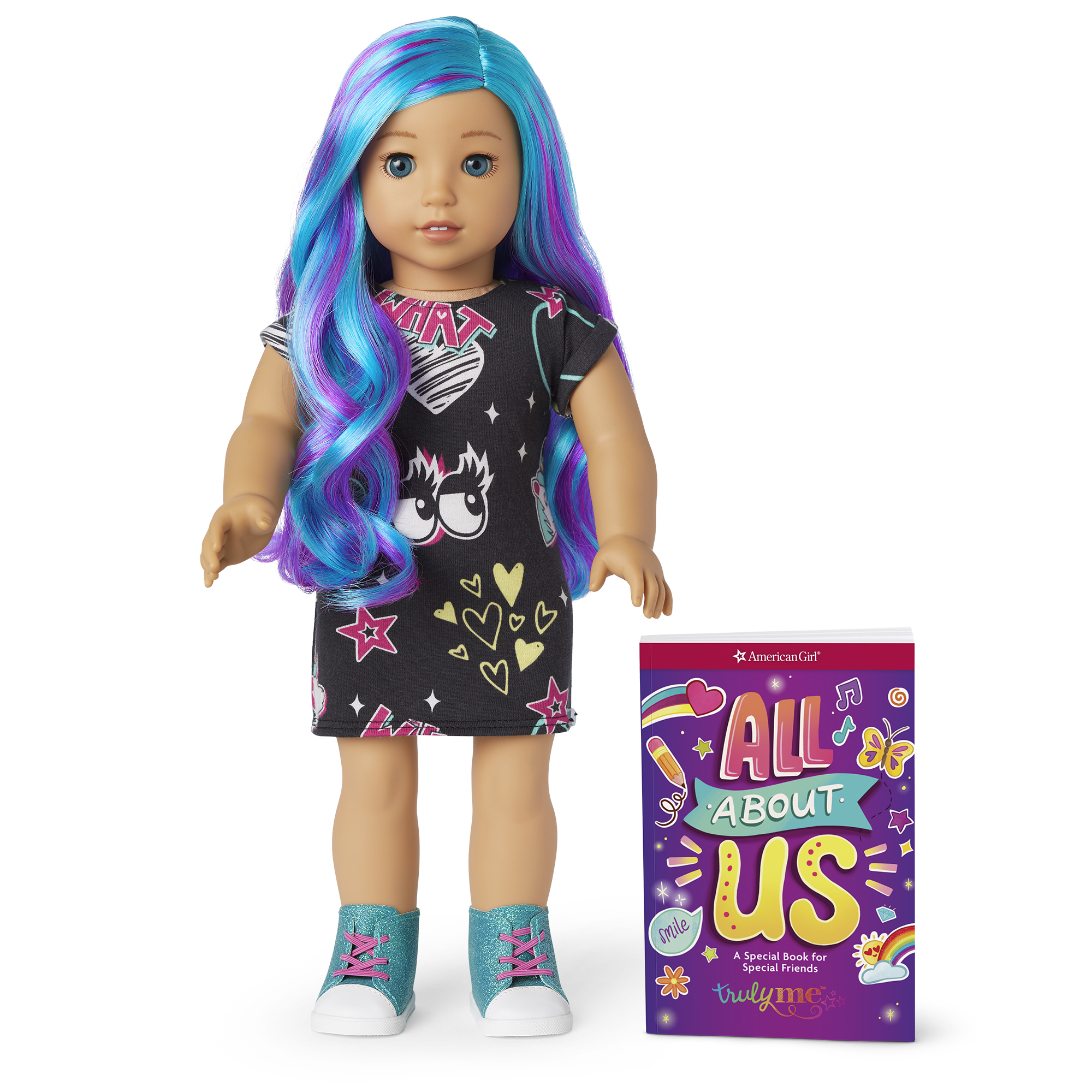 18-inch Truly Me Doll with Wavy Blue & Purple Hair | American Girl