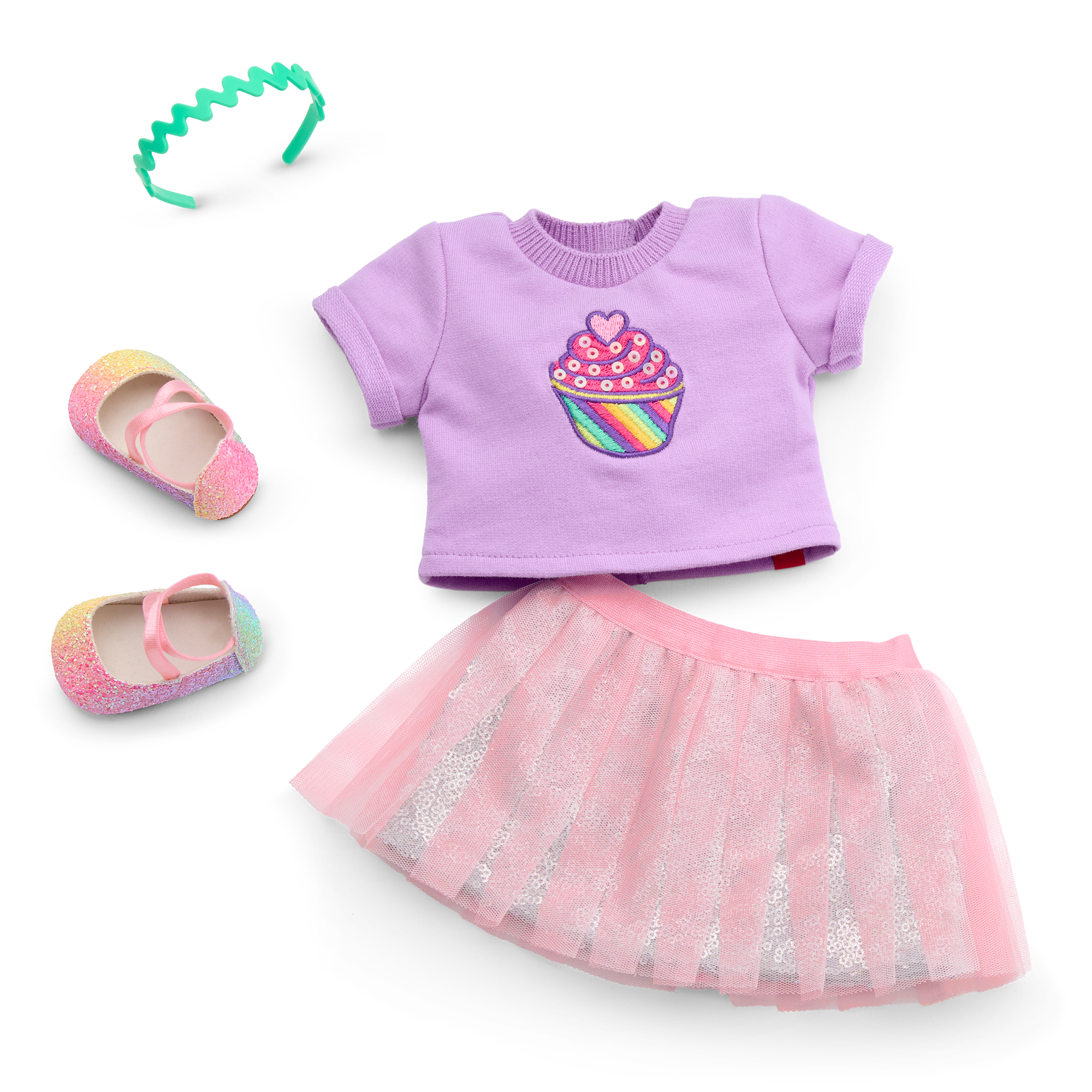 18-inch Doll Bake Sale Outfit with Sequins & Glitter | Summer’s™
