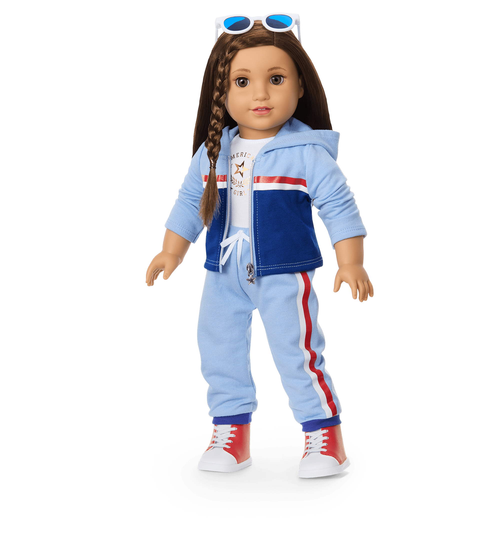 Red, White & Blue Jogger Set for 18-inch Dolls | Team AG™