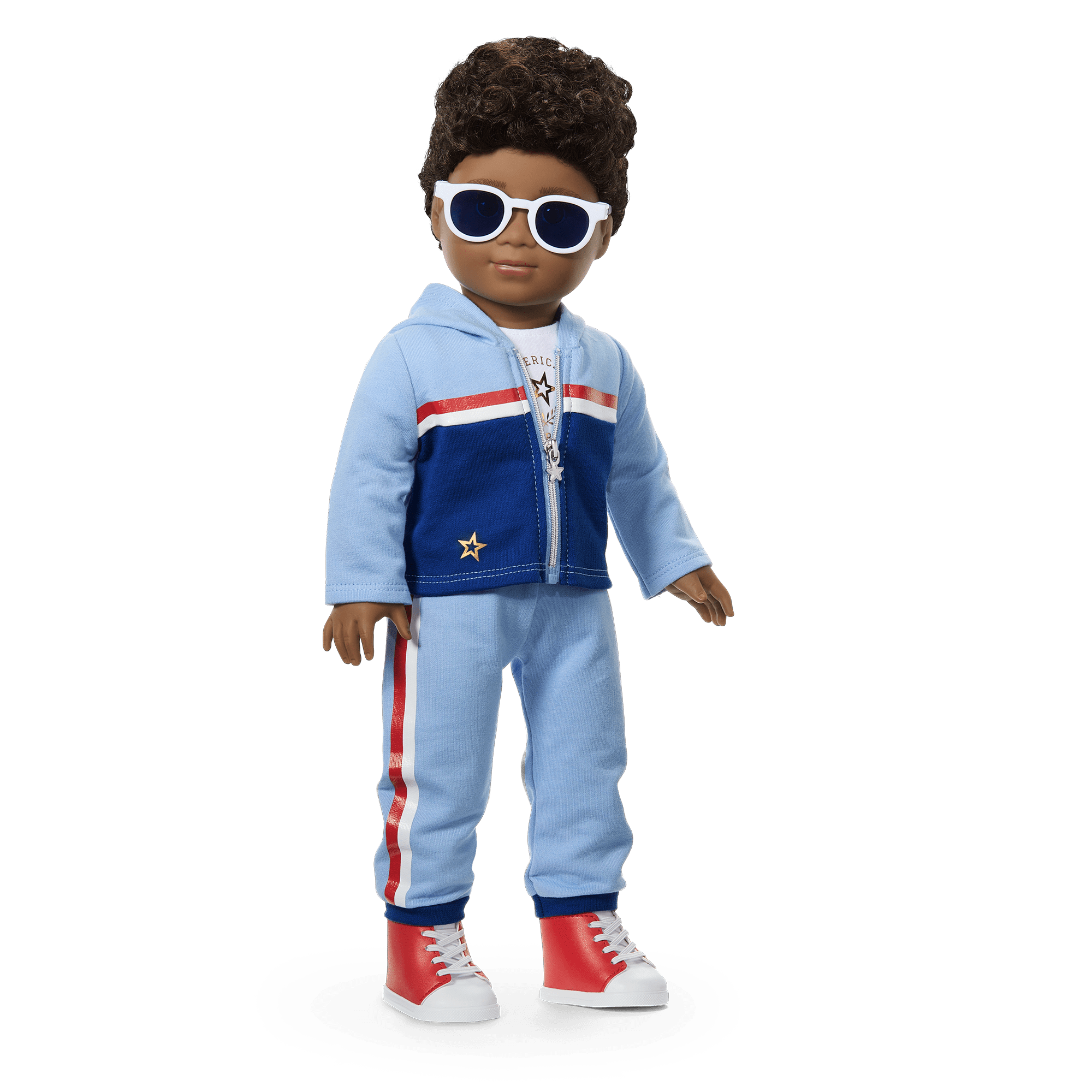 Red, White & Blue Jogger Set for 18-inch Dolls | Team AG™