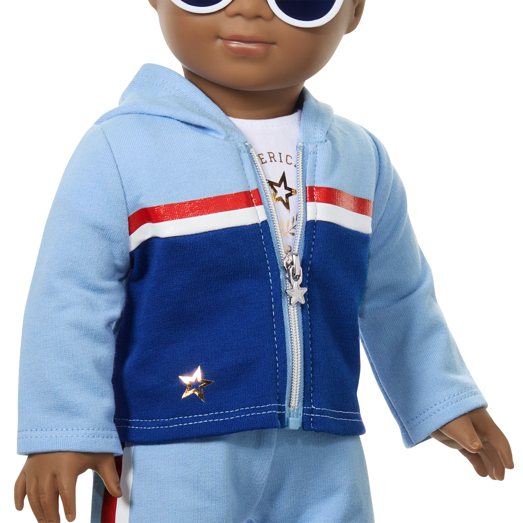 Red, White & Blue Jogger Set for 18-inch Dolls | Team AG™