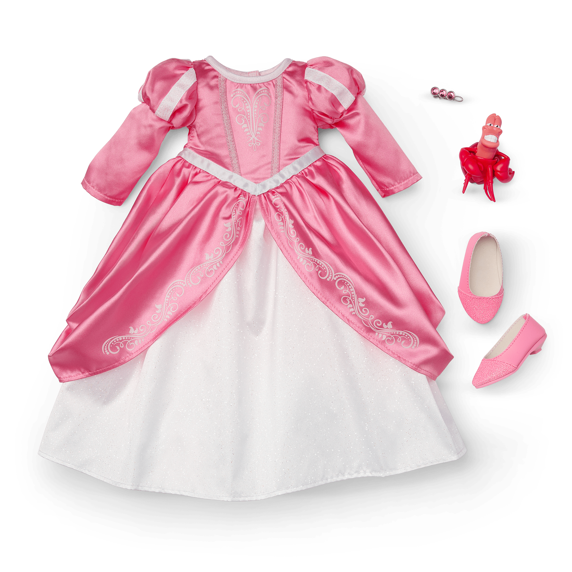 Disney Princess Ariel Pink Ball Gown & Accessories for 18-inch Dolls | American Girl