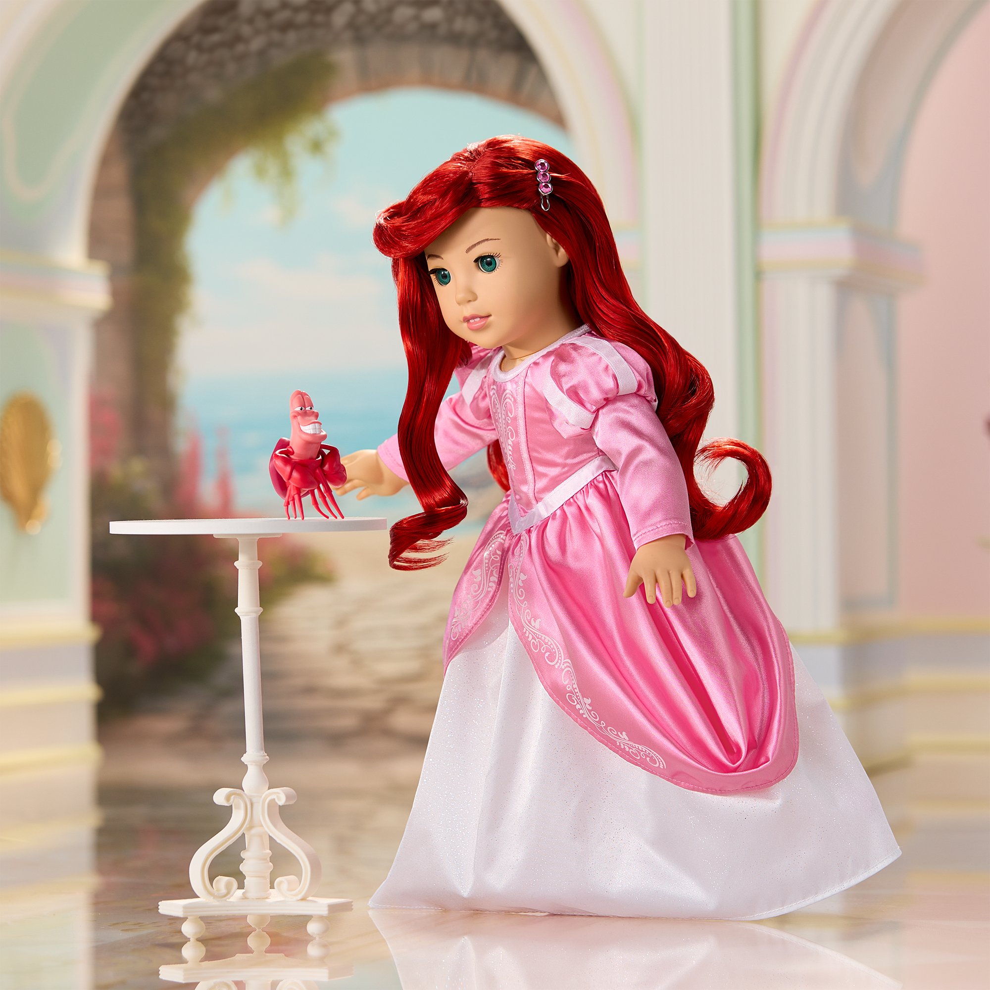 Disney Princess Ariel Pink Ball Gown & Accessories for 18-inch Dolls | American Girl