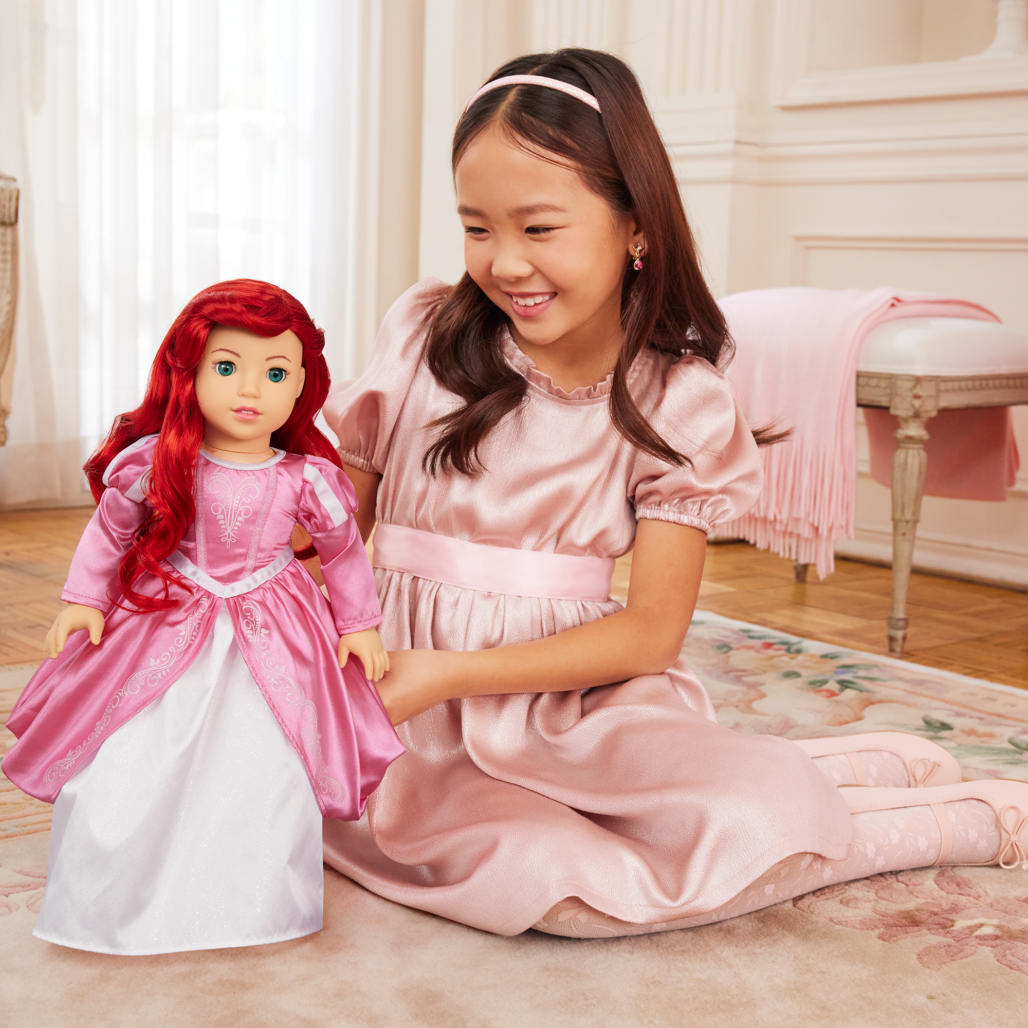Disney Princess Ariel Pink Ball Gown & Accessories for 18-inch Dolls | American Girl