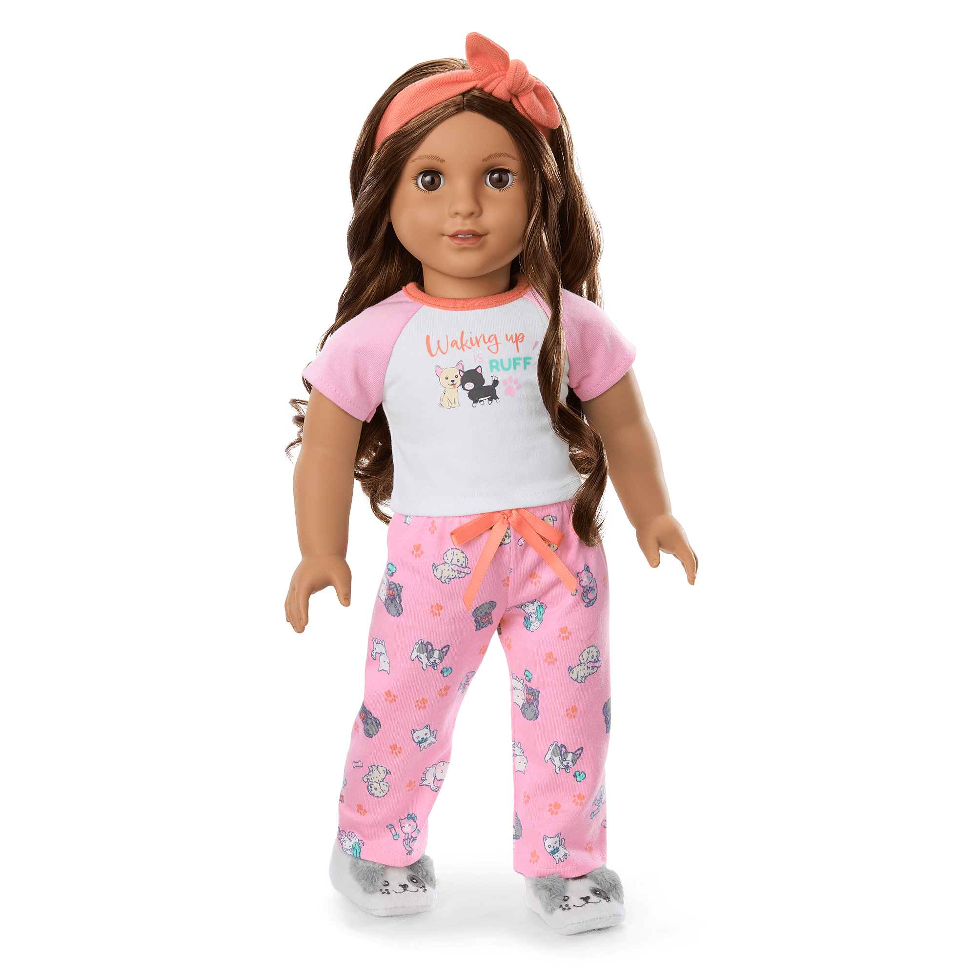 Cozy Puppy & Kitty Pajama Set for 18-inch Dolls | Waking Up Is Ruff