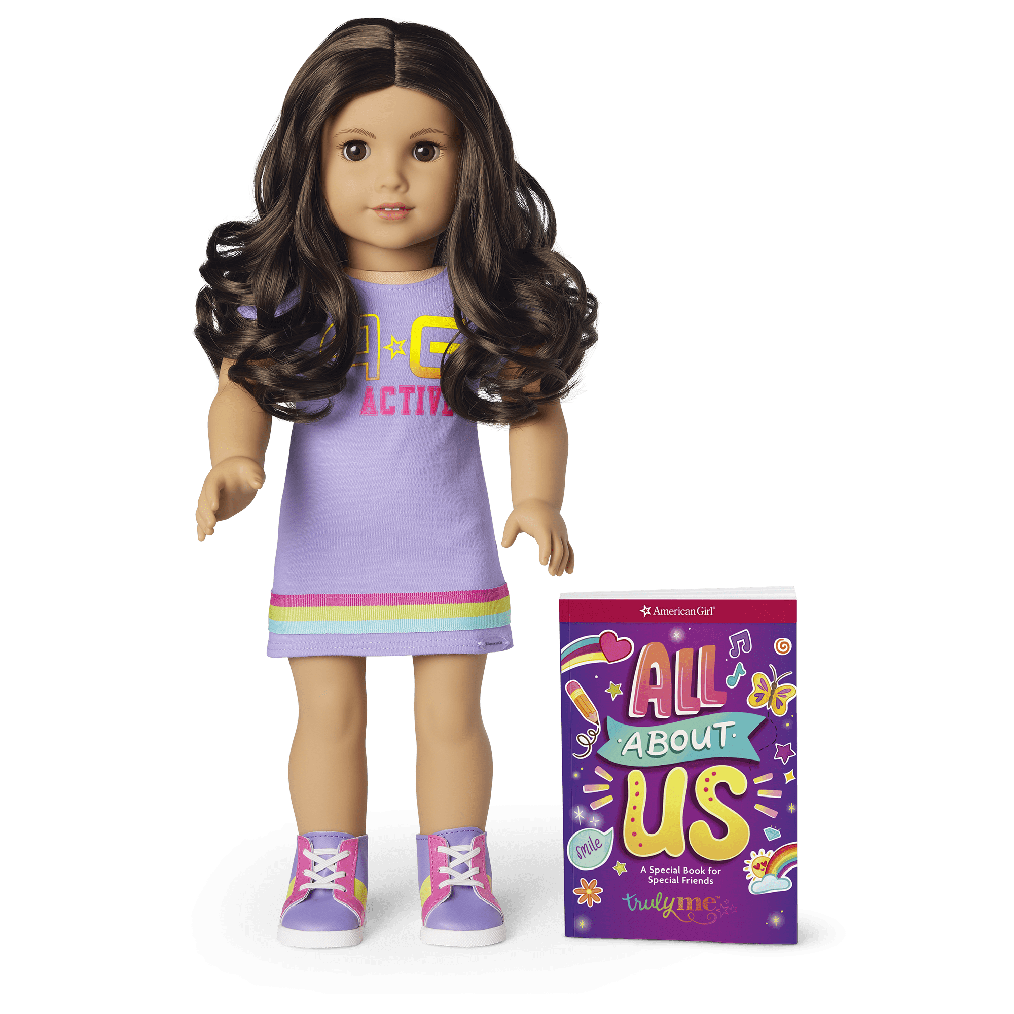 Truly Me 18-inch Doll with Curly Dark-Brown Hair & Sporty Outfit | AG