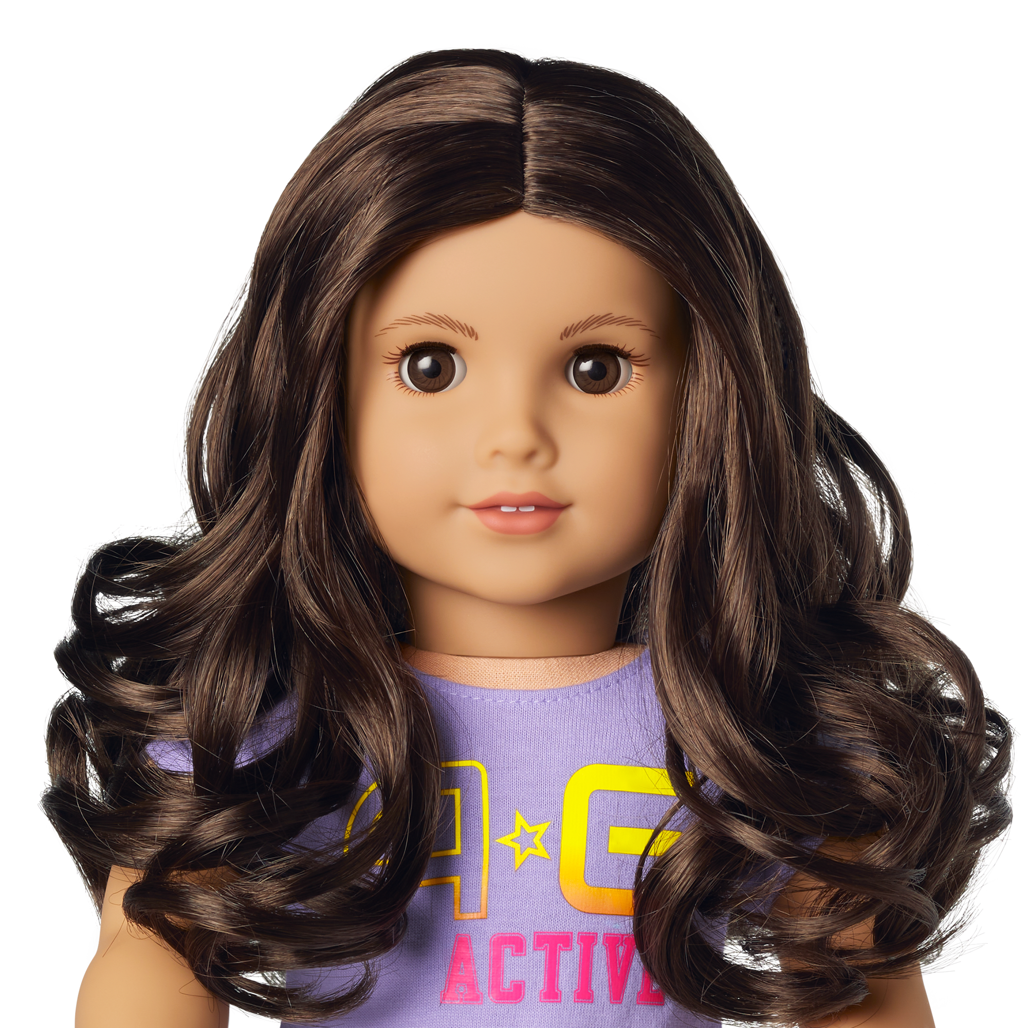 Truly Me 18-inch Doll with Curly Dark-Brown Hair & Sporty Outfit | AG