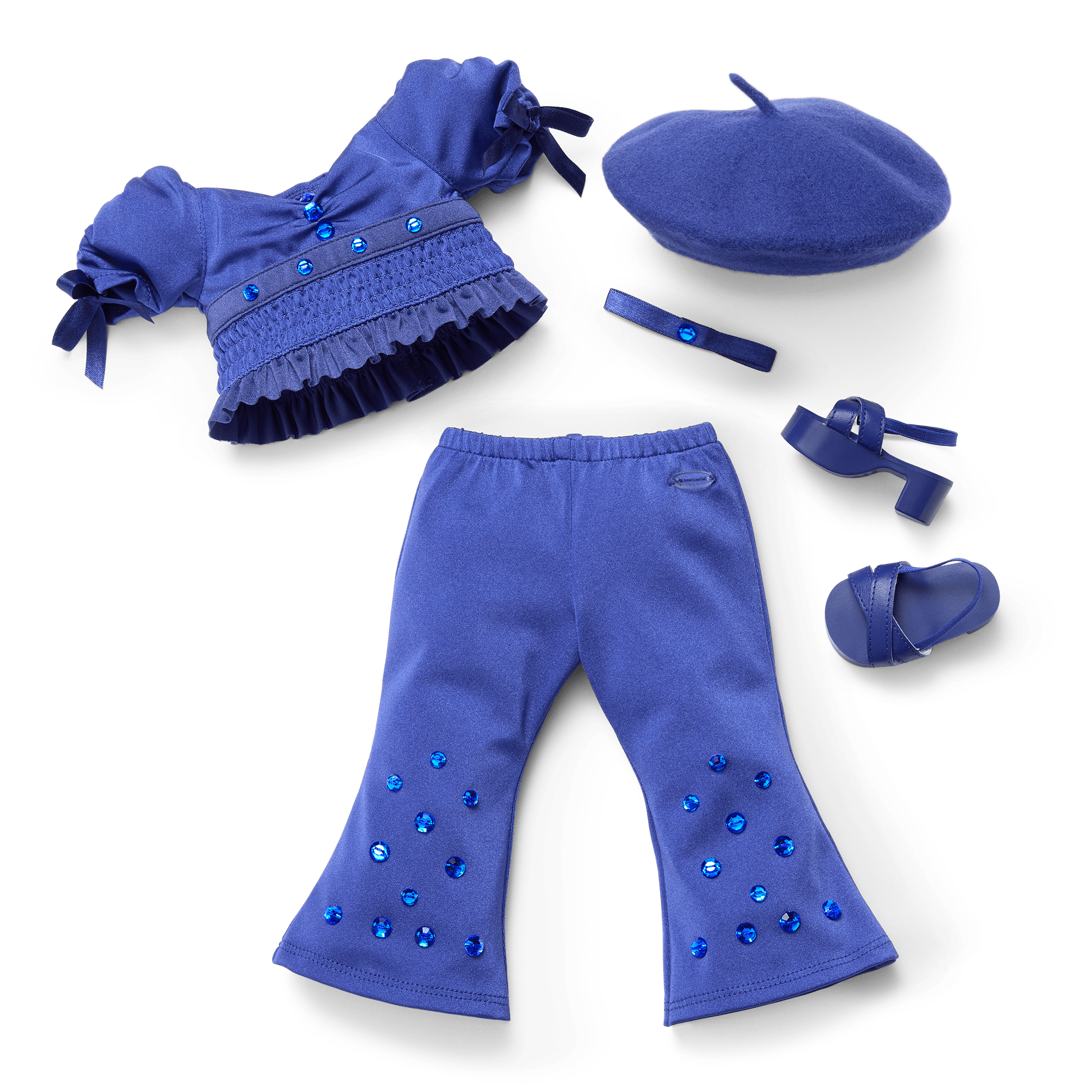 Sparkling Sapphire Outfit for 18-inch Dolls | Blue Gemstone Dress Set