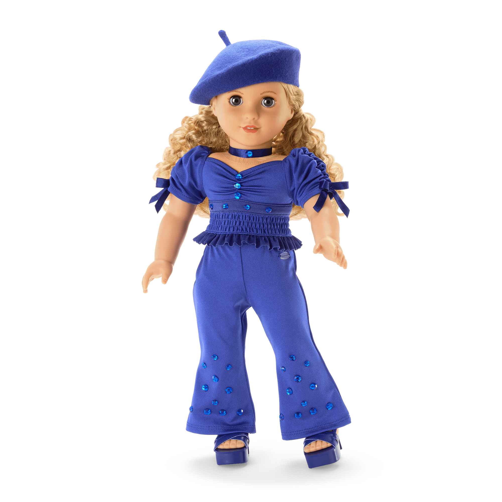 Sparkling Sapphire Outfit for 18-inch Dolls | Blue Gemstone Dress Set