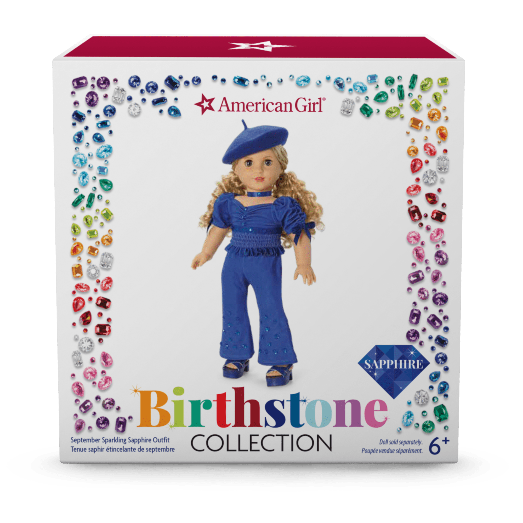 Sparkling Sapphire Outfit for 18-inch Dolls | Blue Gemstone Dress Set