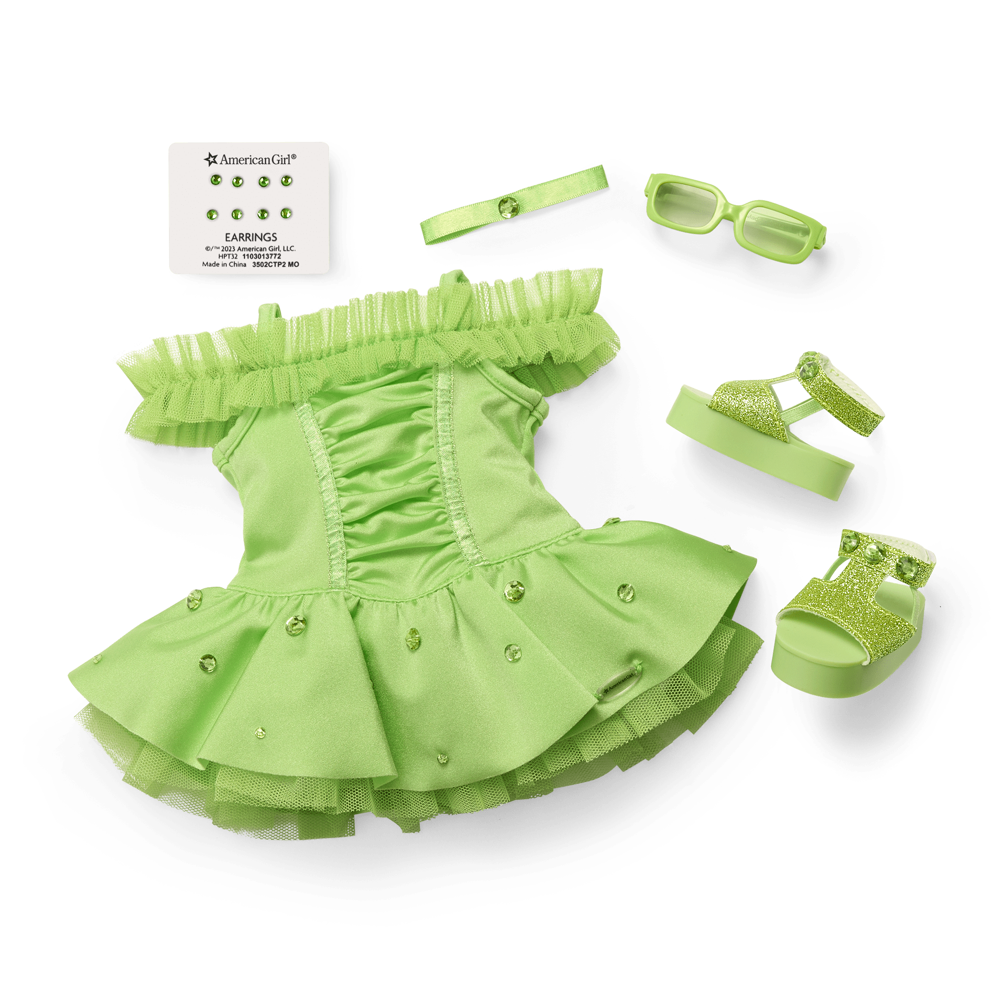 Peridot Green Doll Outfit for 18-inch Dolls | August Birthday Gift