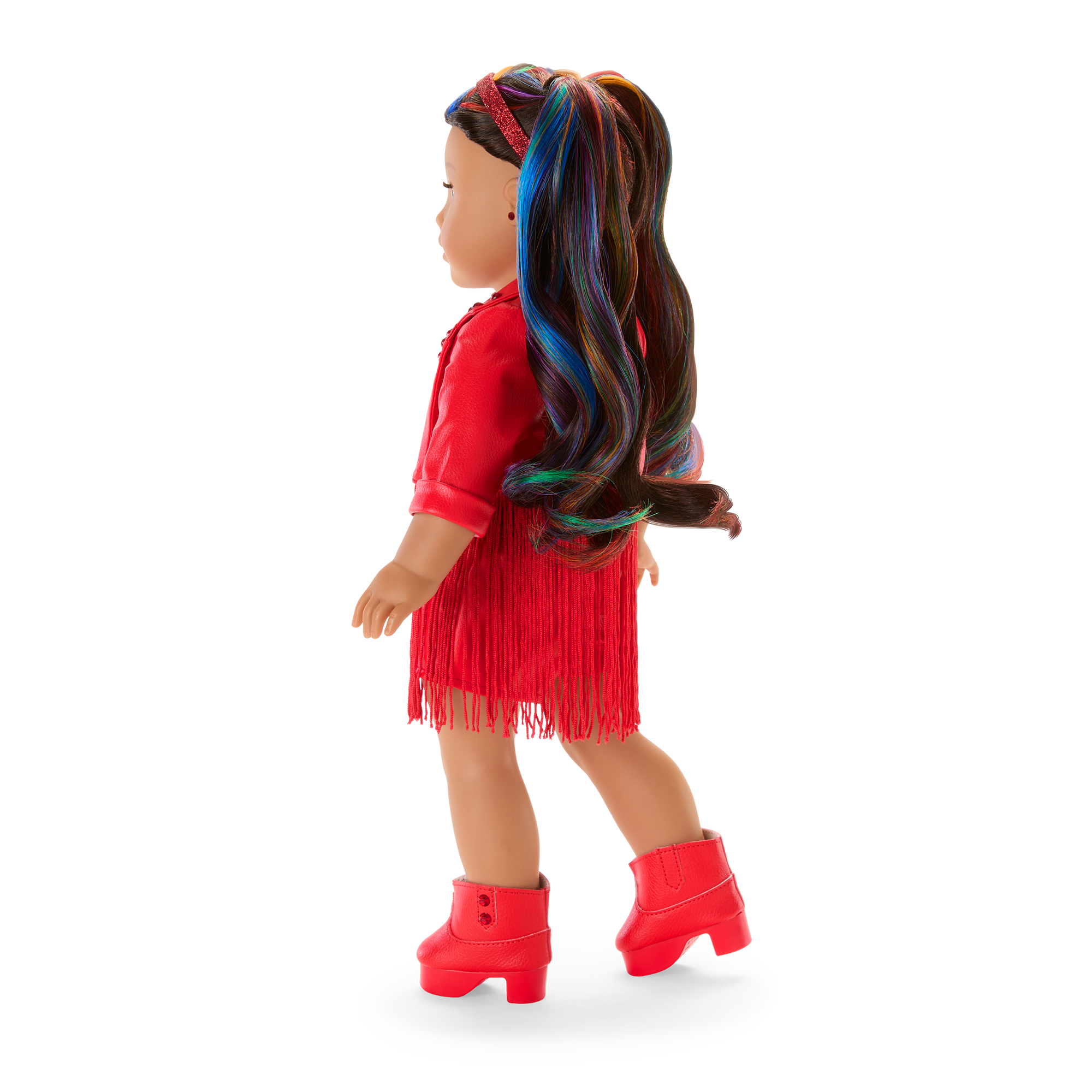 Ruby Outfit for 18-inch Dolls with Gemstones & Fringe | July Collection