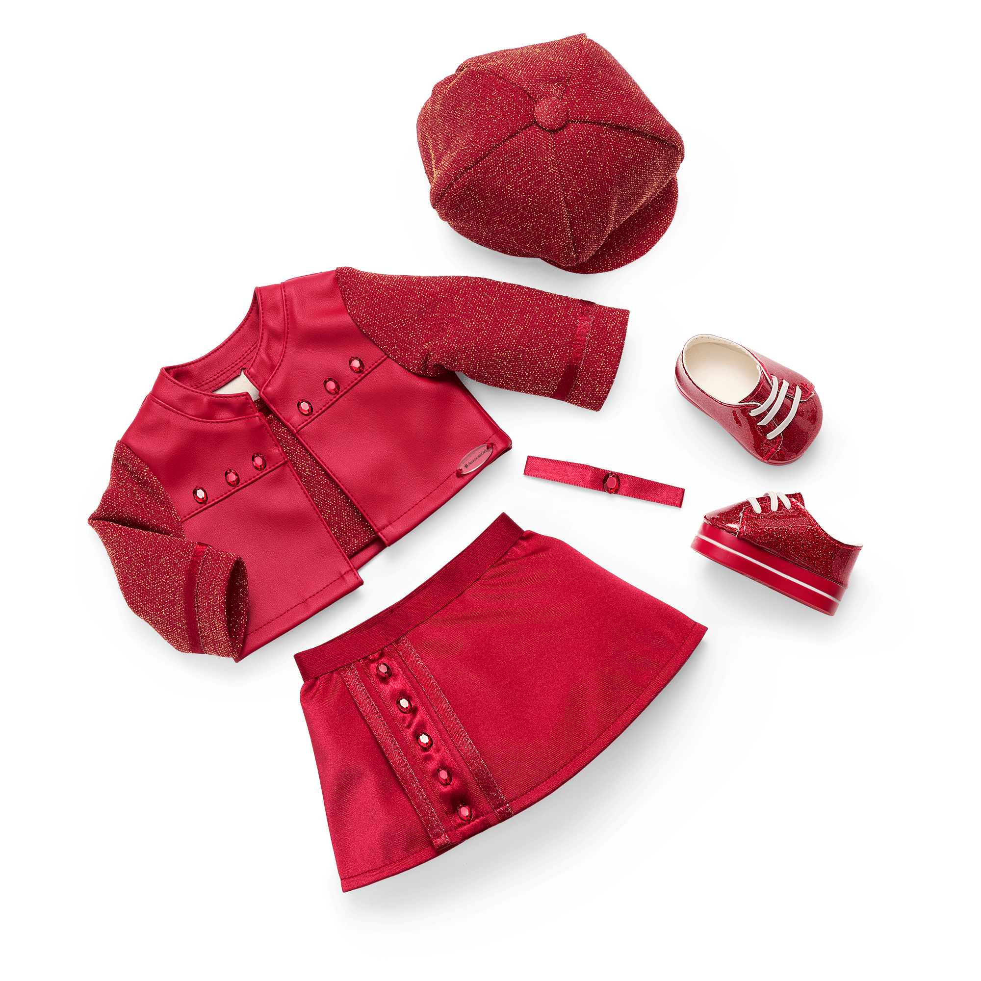 Garnet Outfit for 18-inch Dolls | Sparkling Jacket & Skirt Set