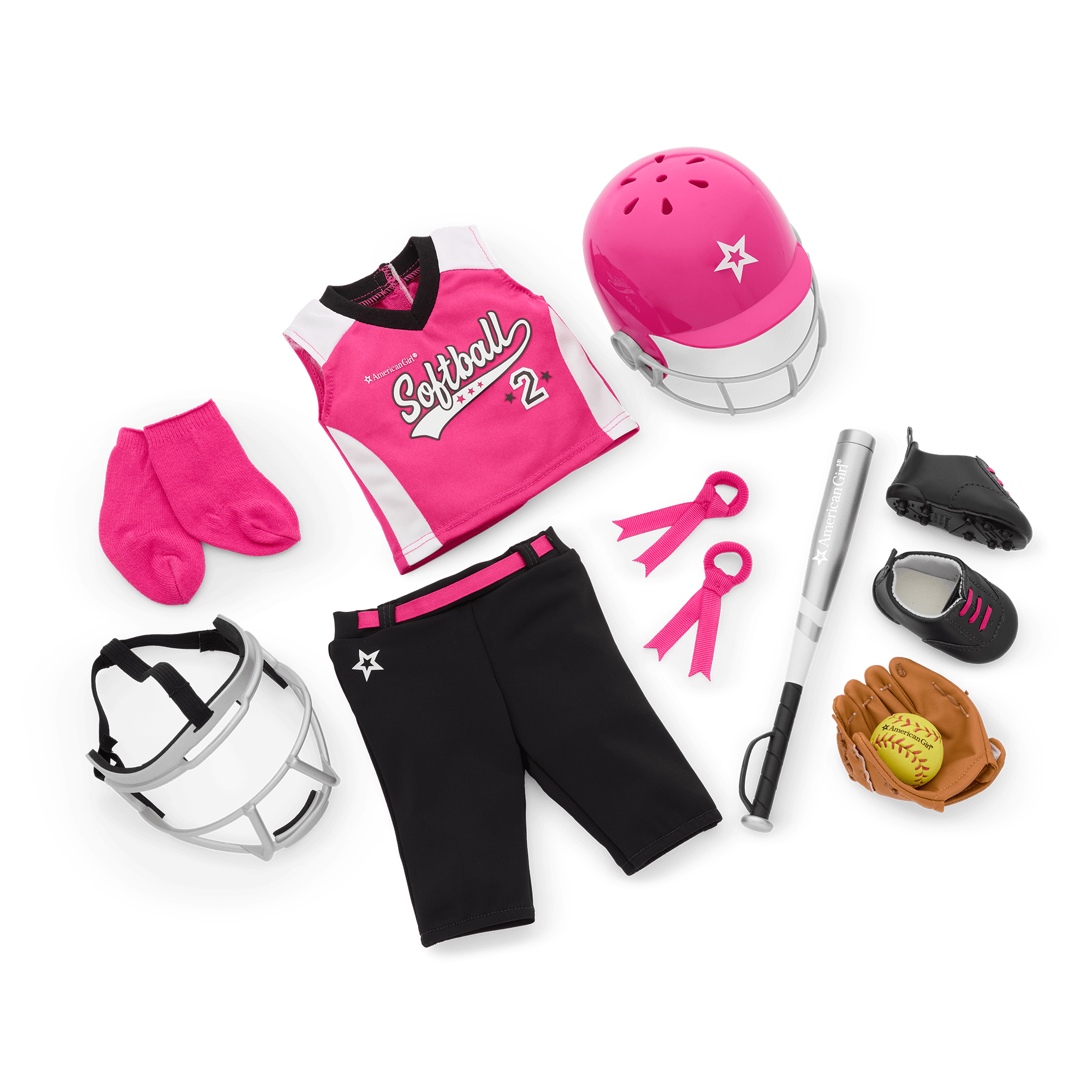 Pink Softball Uniform Set for 18-inch Dolls | AG Star