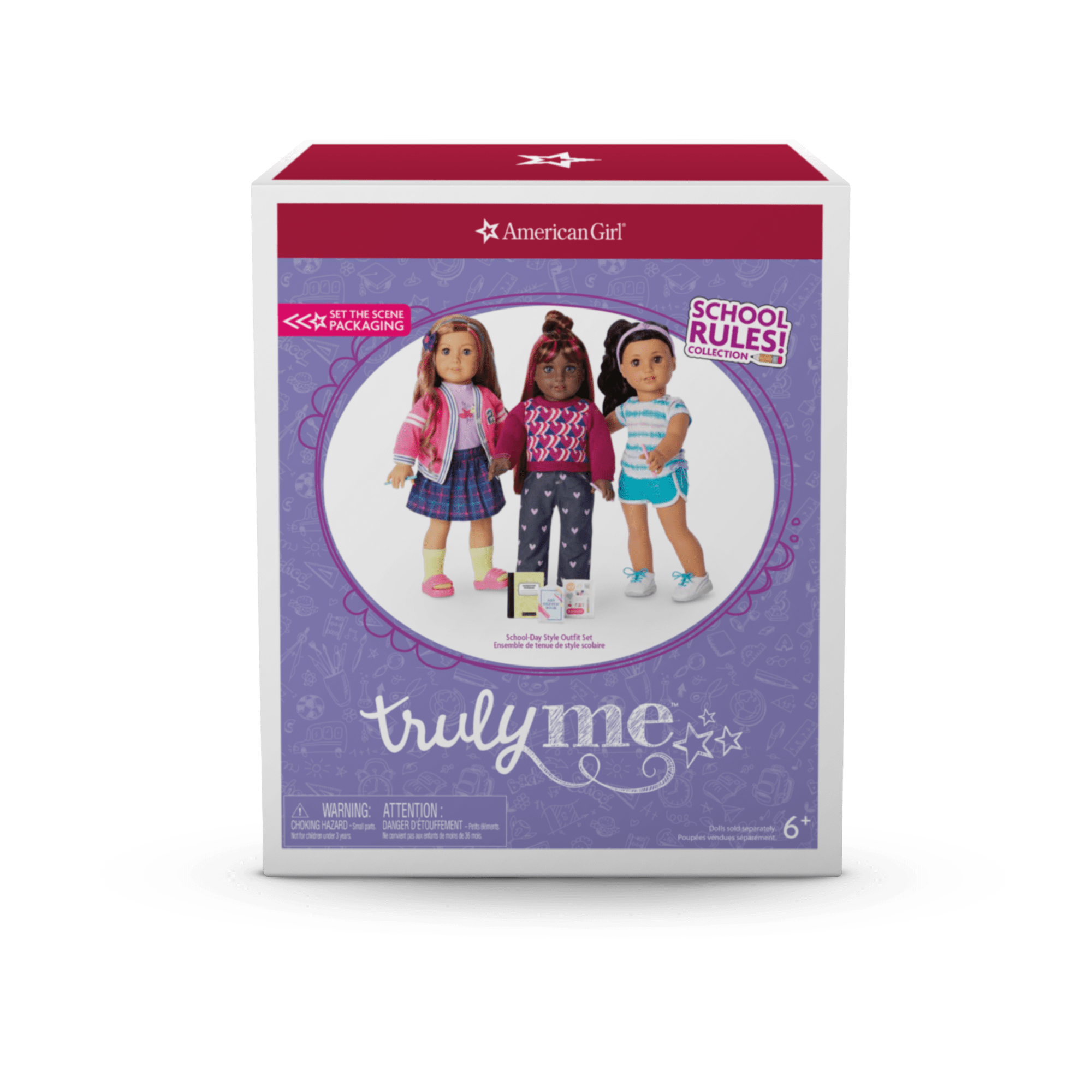 18-inch Doll School Outfit Set with Mix & Match Styles | Playtime Collection