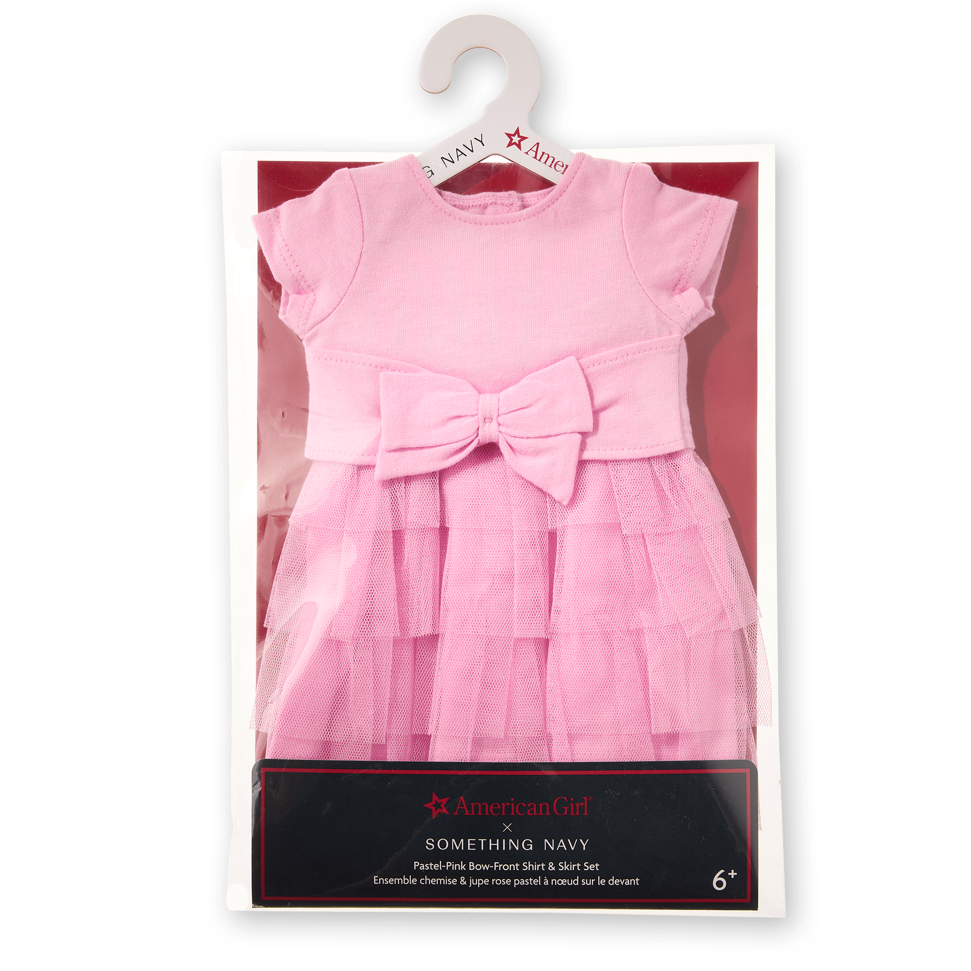 Pastel Pink Bow-Front Top & Tiered Skirt Set for Girls | Something Navy