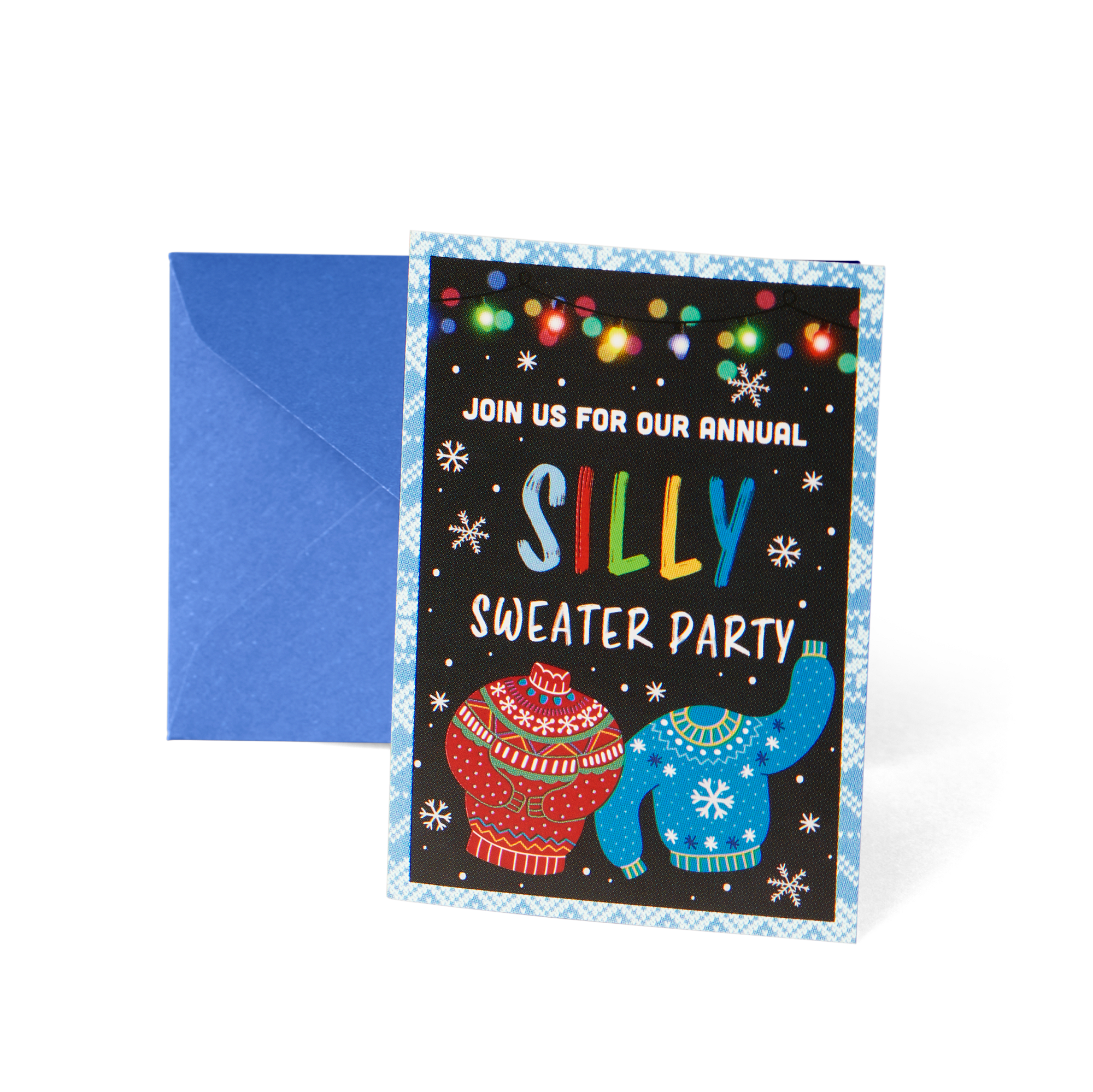 Happy Llamakkah Sweater for 18-inch Dolls | Blue Knit with Glitter Dreidel