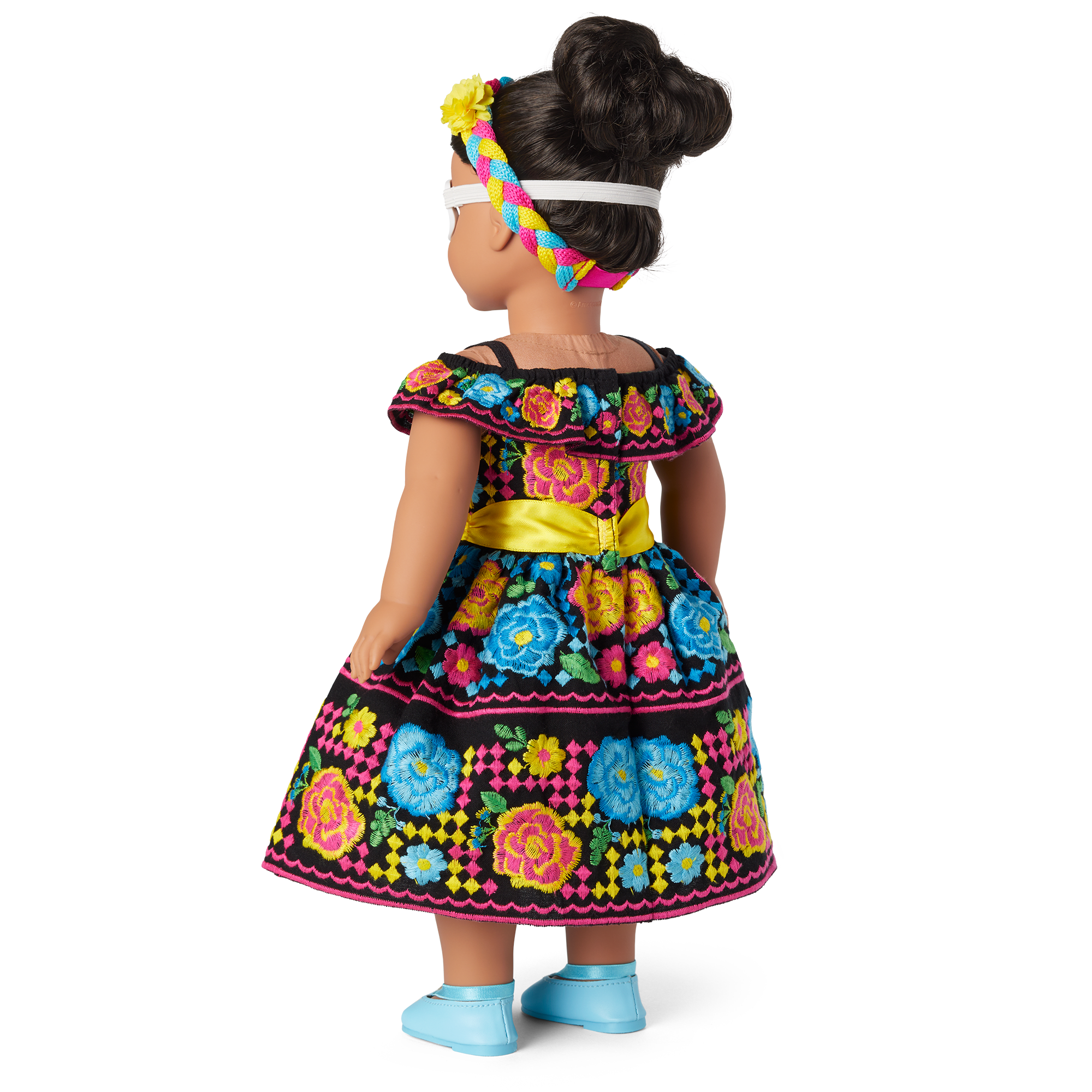 Day of the Dead Costume for 18-inch Dolls | Embroidered Dress & Accessories