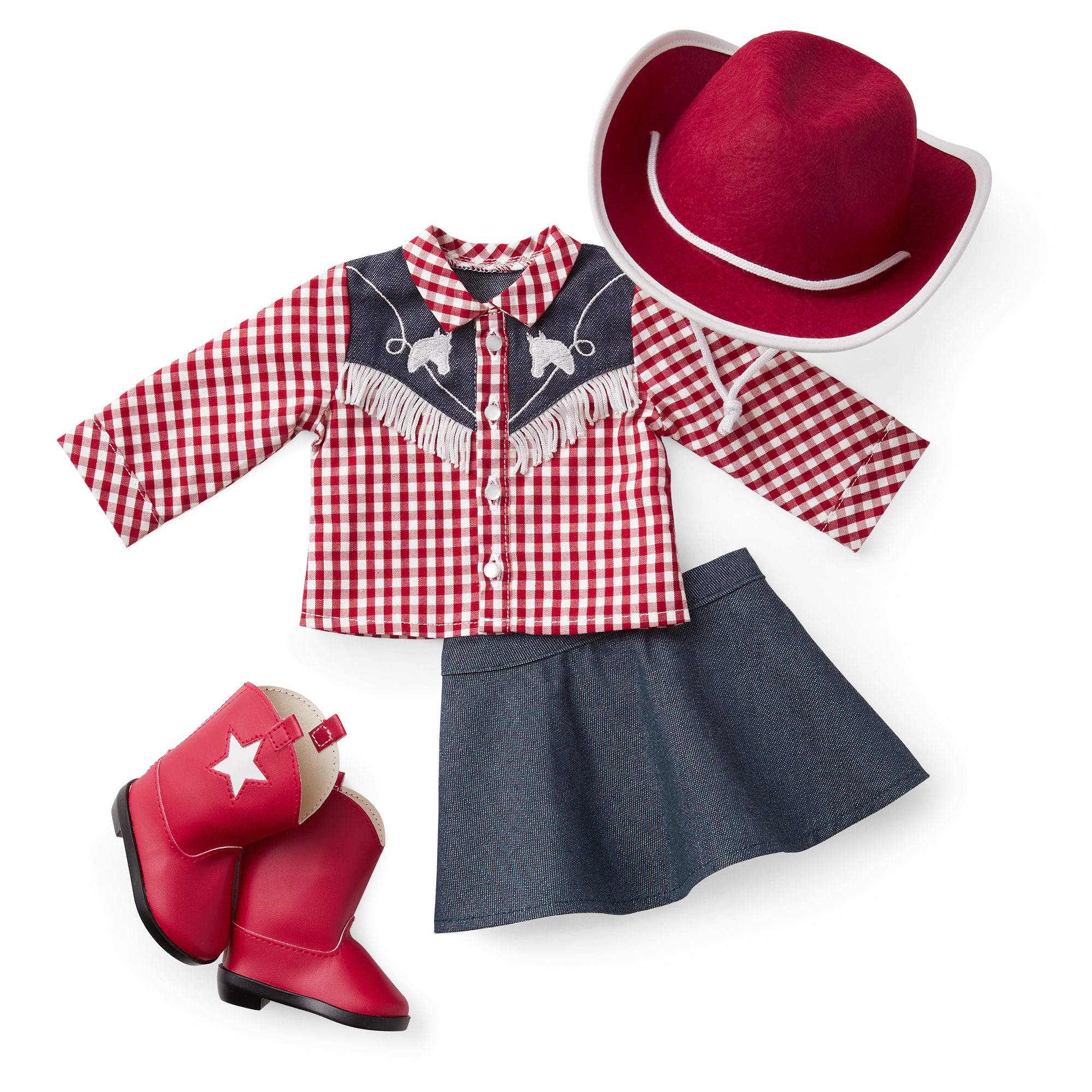 18-inch Doll Cowgirl Costume with Red Hat & Boots | Maryellen's™