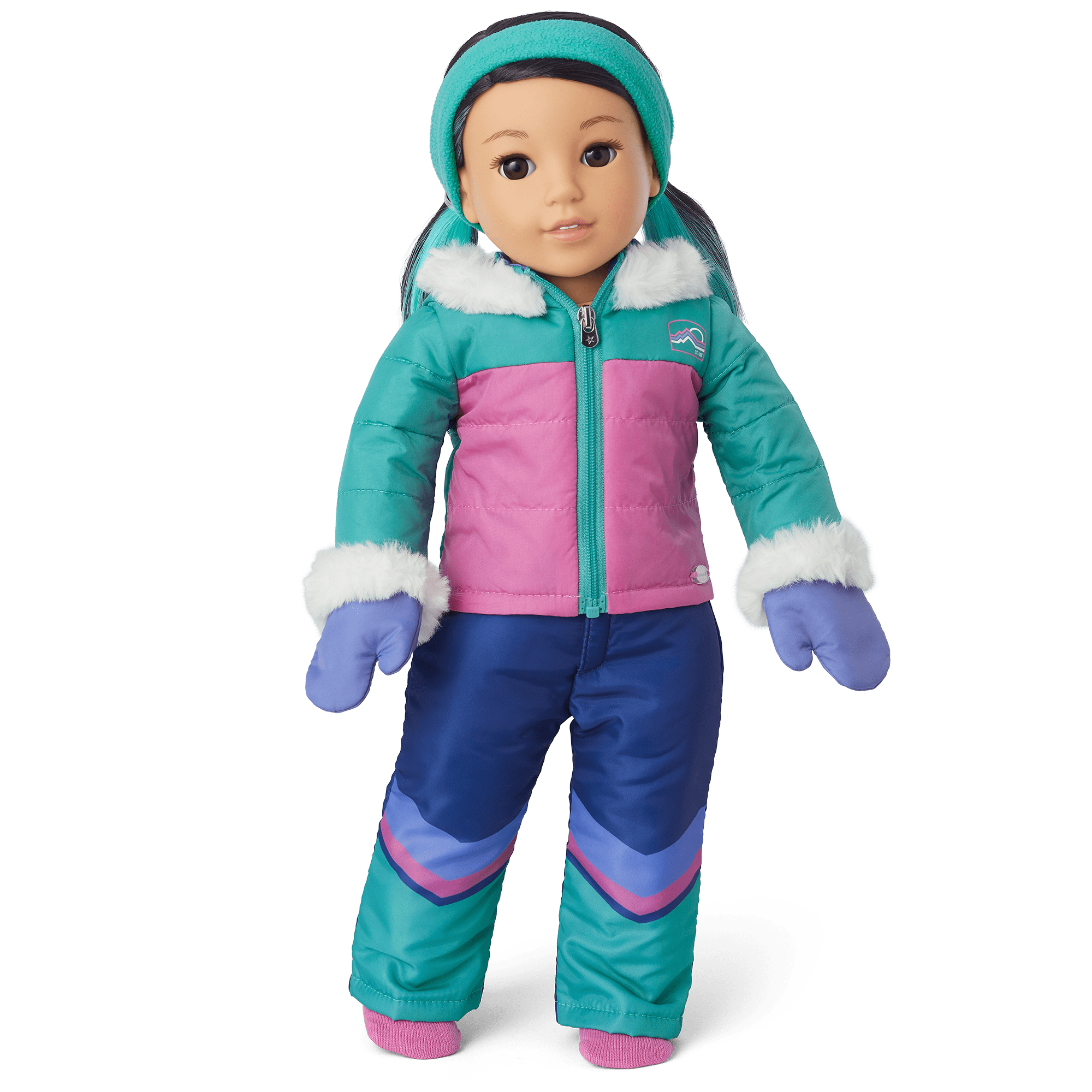 Pink & Aqua Ski Outfit with Jacket, Pants & Accessories | Corinne's